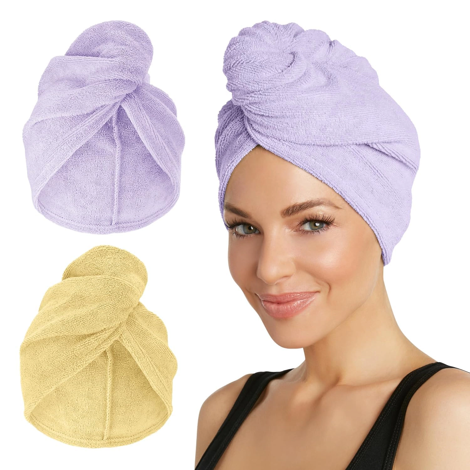 PIGFDK 2-packfiber Hair Towel For Beauty Travel Gifting