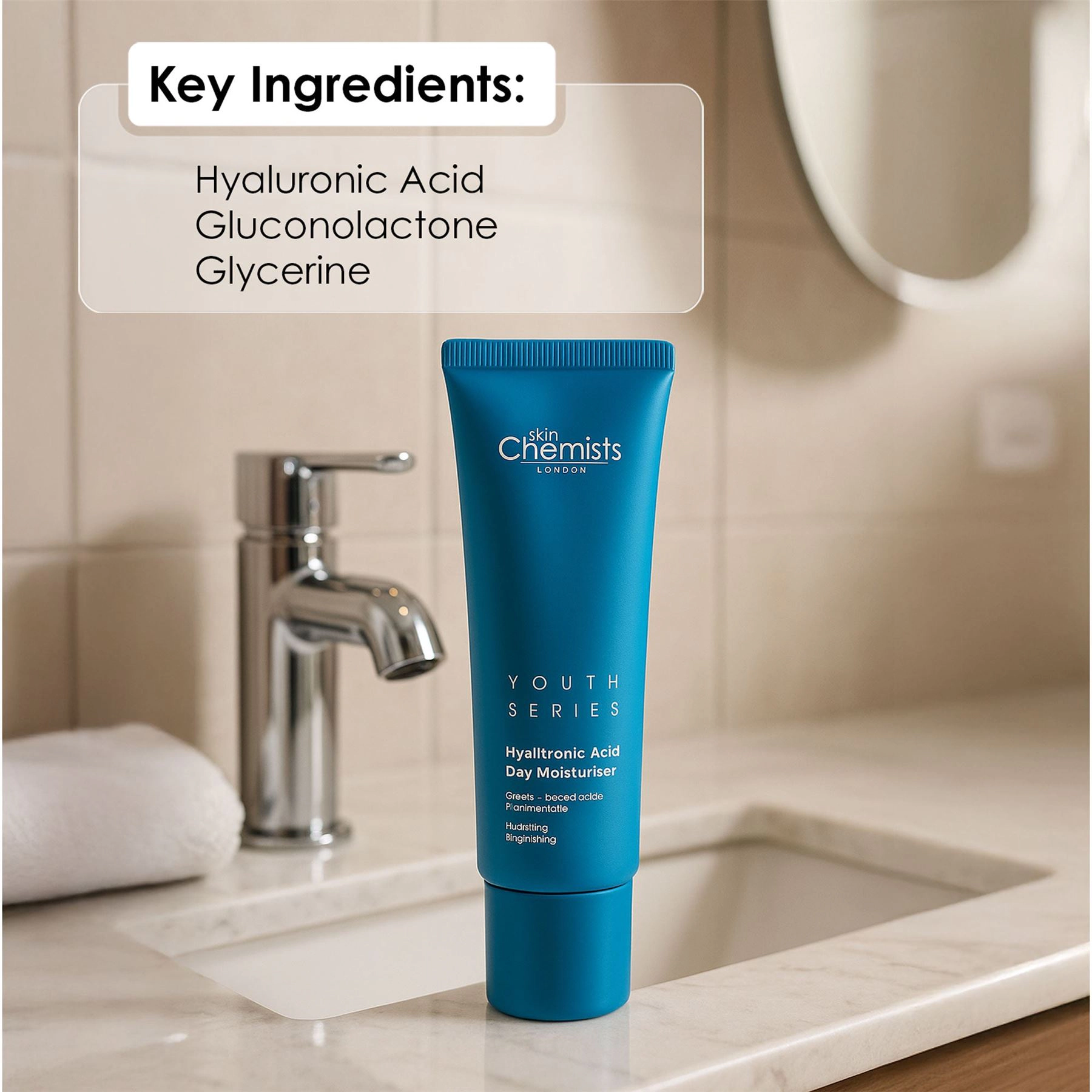 skinChemists Hyaluronic Acid Day Cream 50ml - Hydrating Anti-Aging Moisturizer