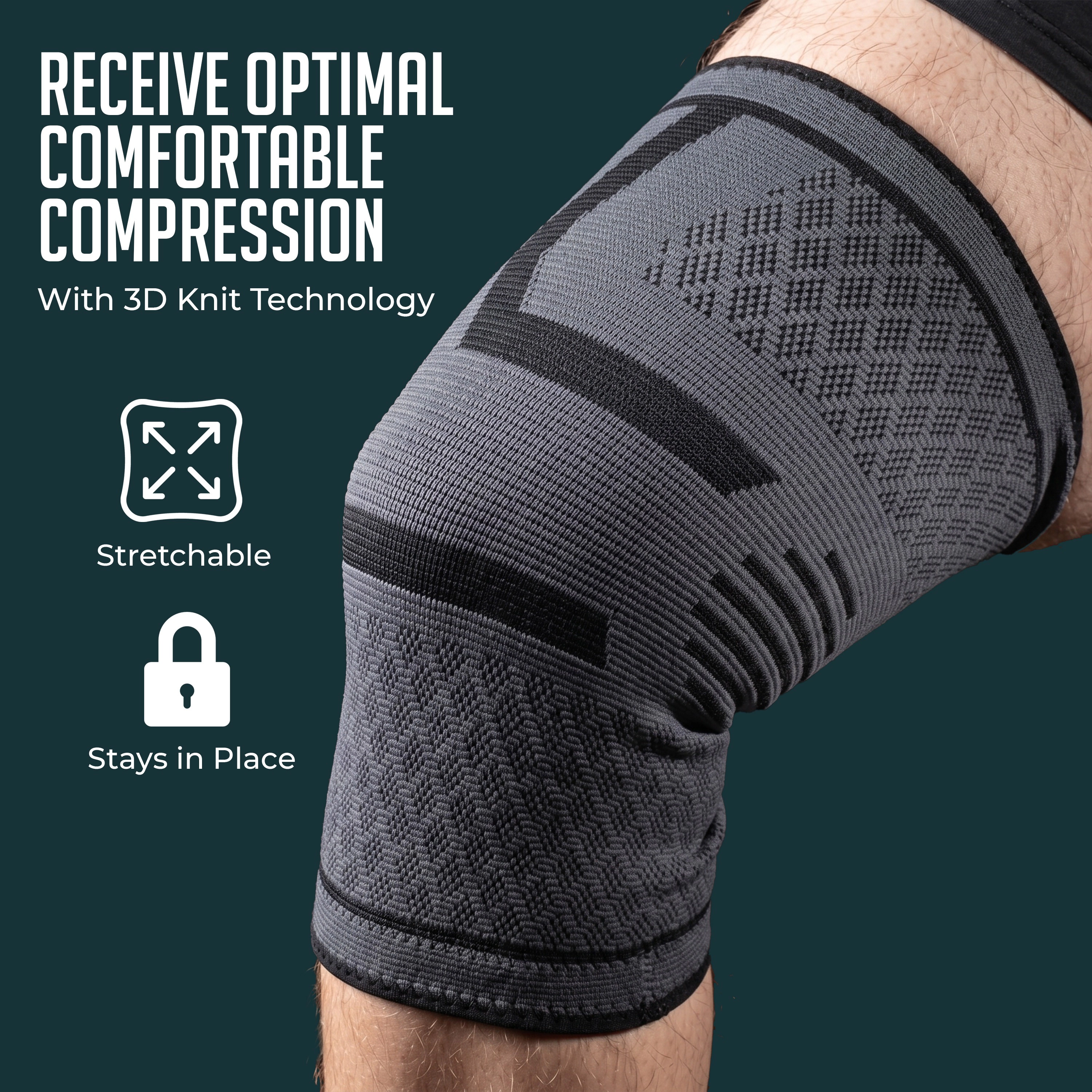 Luminuxe Compression Knee Brace 2 Pack Knee Support Sleeves for Running, Arthritis, Breathable Sports Knee Braces Large