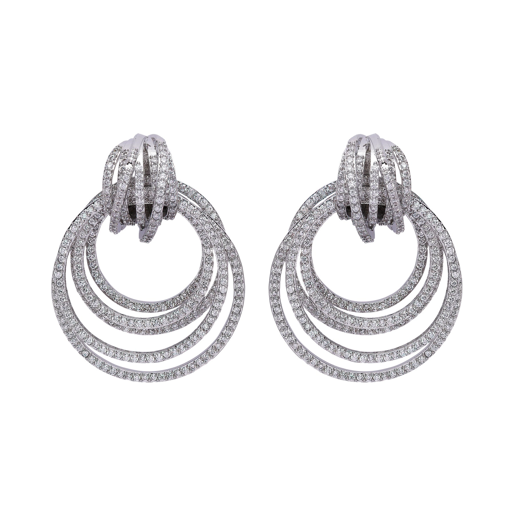AGP PARIS Womens Diva Tripple Layered Hoop Earrings