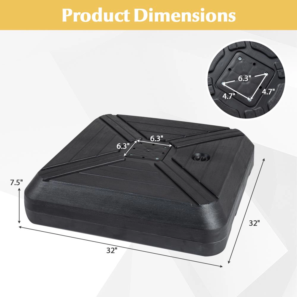 Hivvago Offset Umbrella Base With Wheels For Backyard Poolside