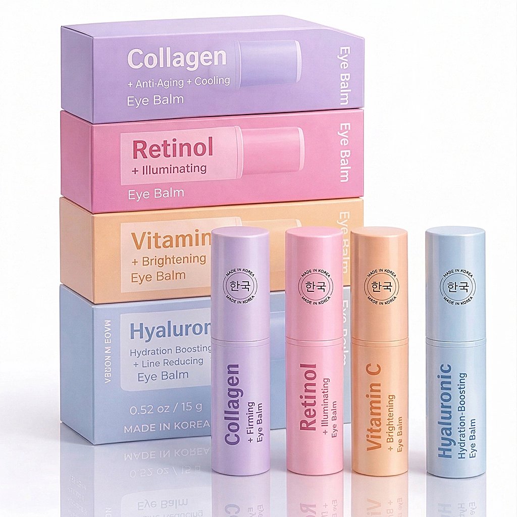 Lovery 4-Step Korean Eye Balm Collection - Korean Skin Care Complete Under-Eye Renewal Set