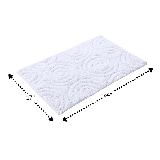 Knightsbridge Beautiful Circle Design Premium Quality Year Round Cotton With Non Skid Back Bath Rug