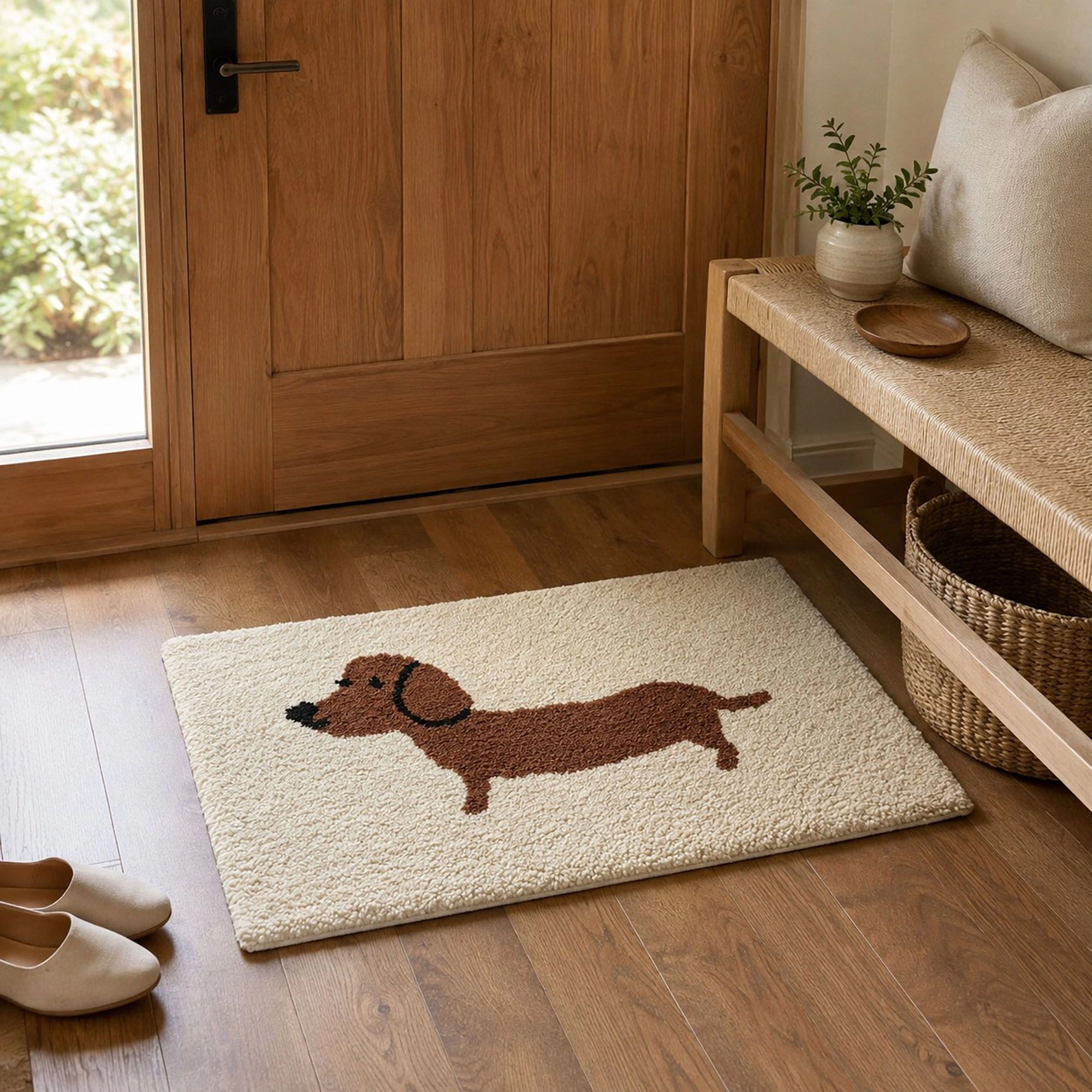 Alilang Unisex Dachshund Dog Bath Mat Nonslip Accent Rug 15.7 x 23.6 Inches