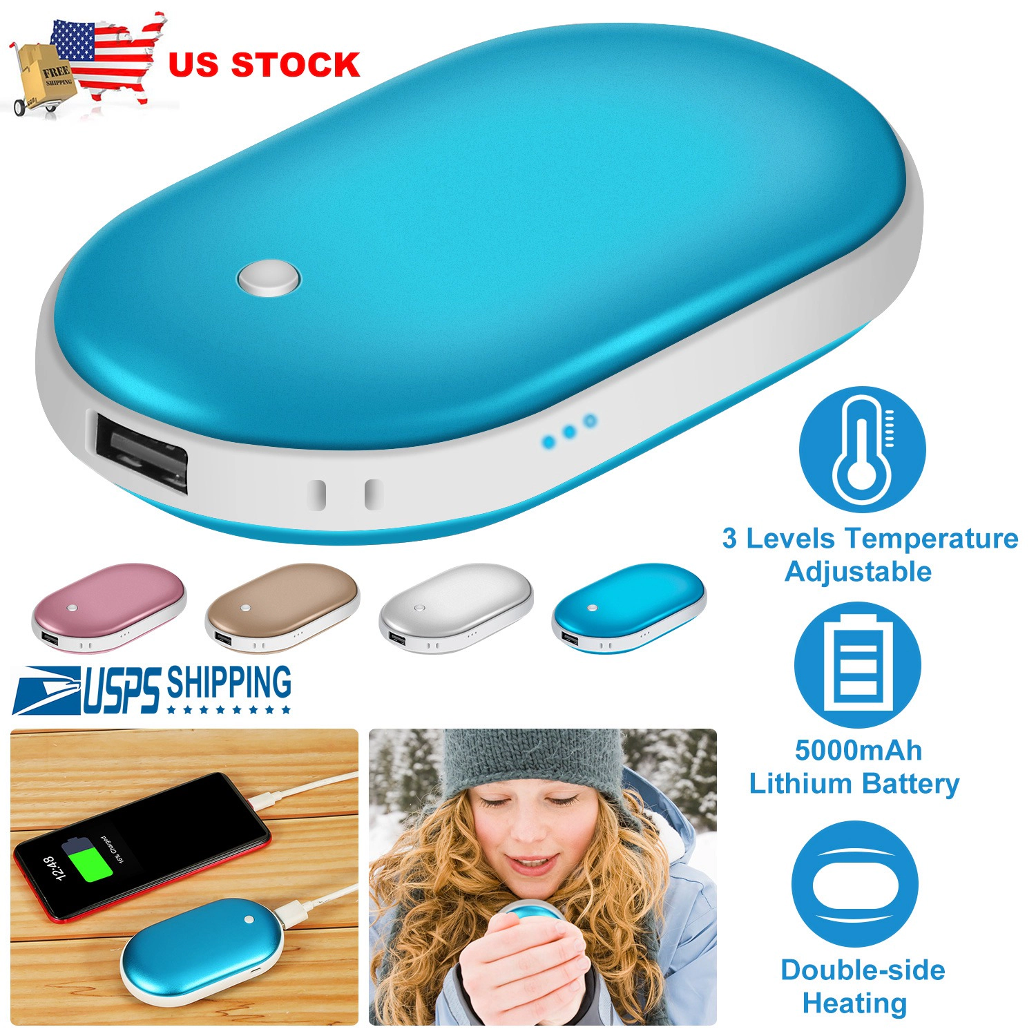 GBruno 2-in-1 Hand Warmer 5000mAh Power Bank