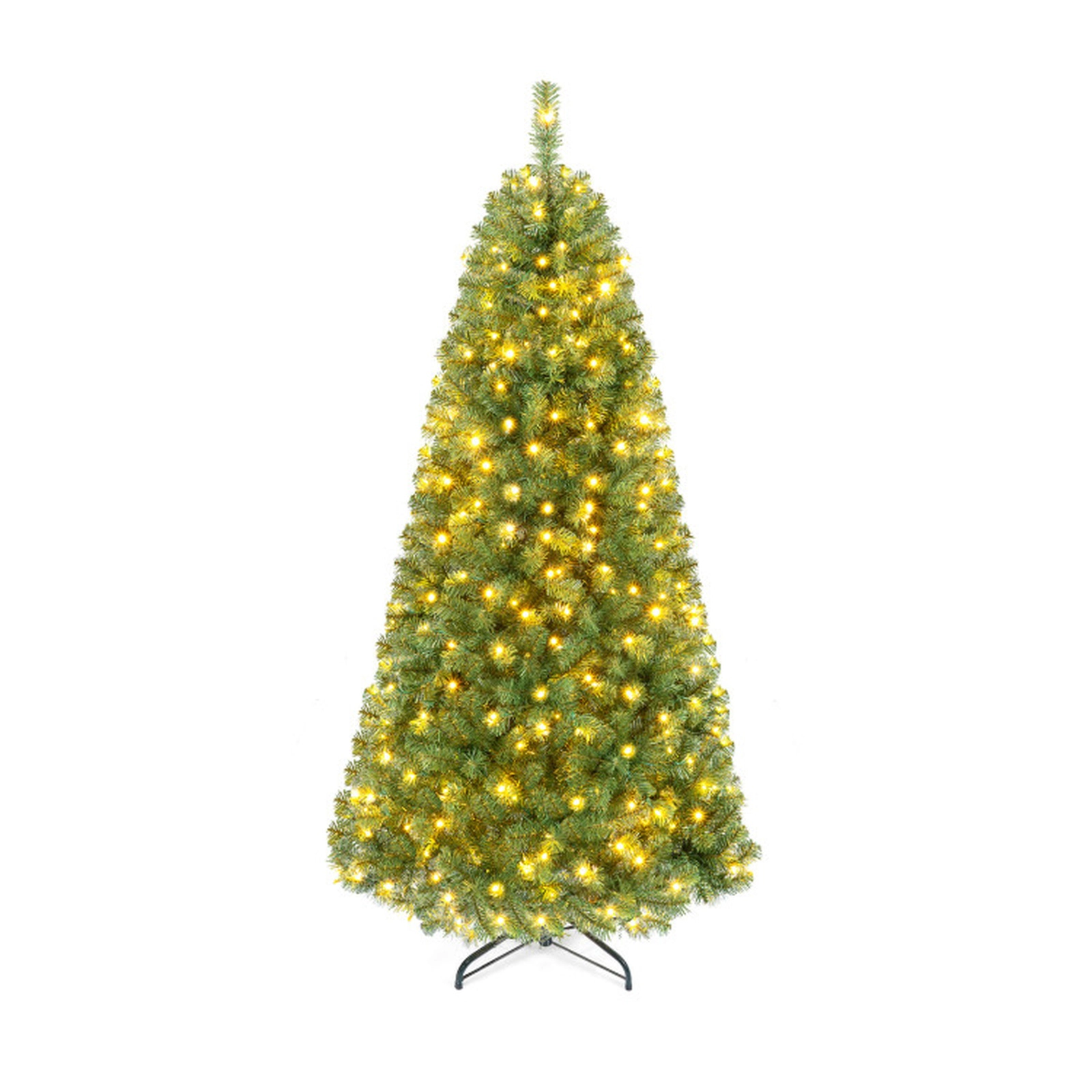 SUGIFT 6 ft Pre-Lit Green Christmas Tree with 845 Branch Tips Remote and Metal Stand