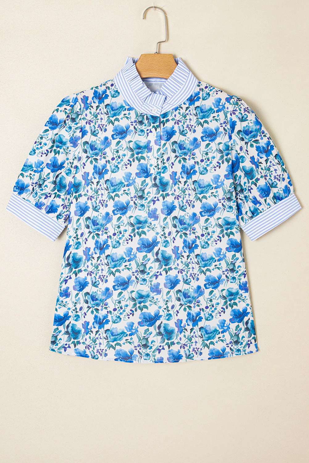 Threaded Pear Women's Blair Collared Short Sleeve Blouse