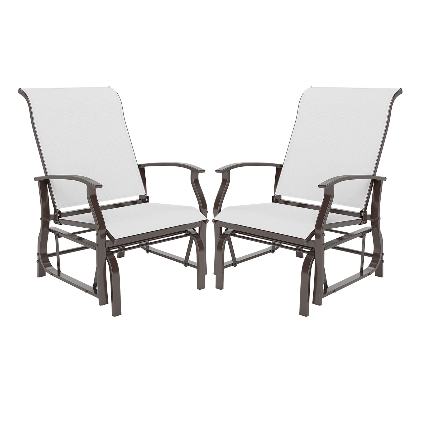 LJG Outdoor Glider Chairs Set of 2 with Ergonomic Backrest and Seat