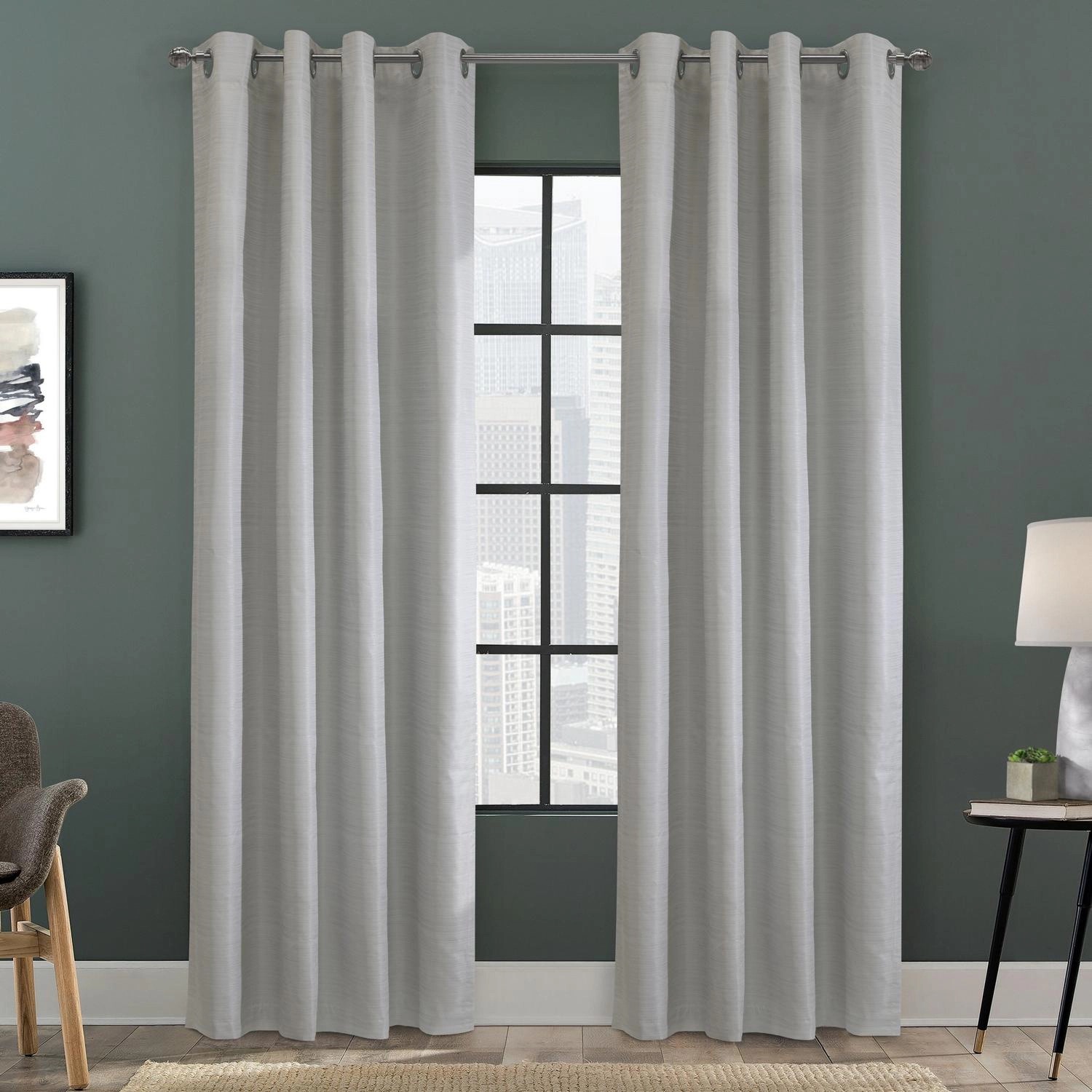 Thermaplus Solstice Room Darkening Grommet Curtain - 52x84", Oyster