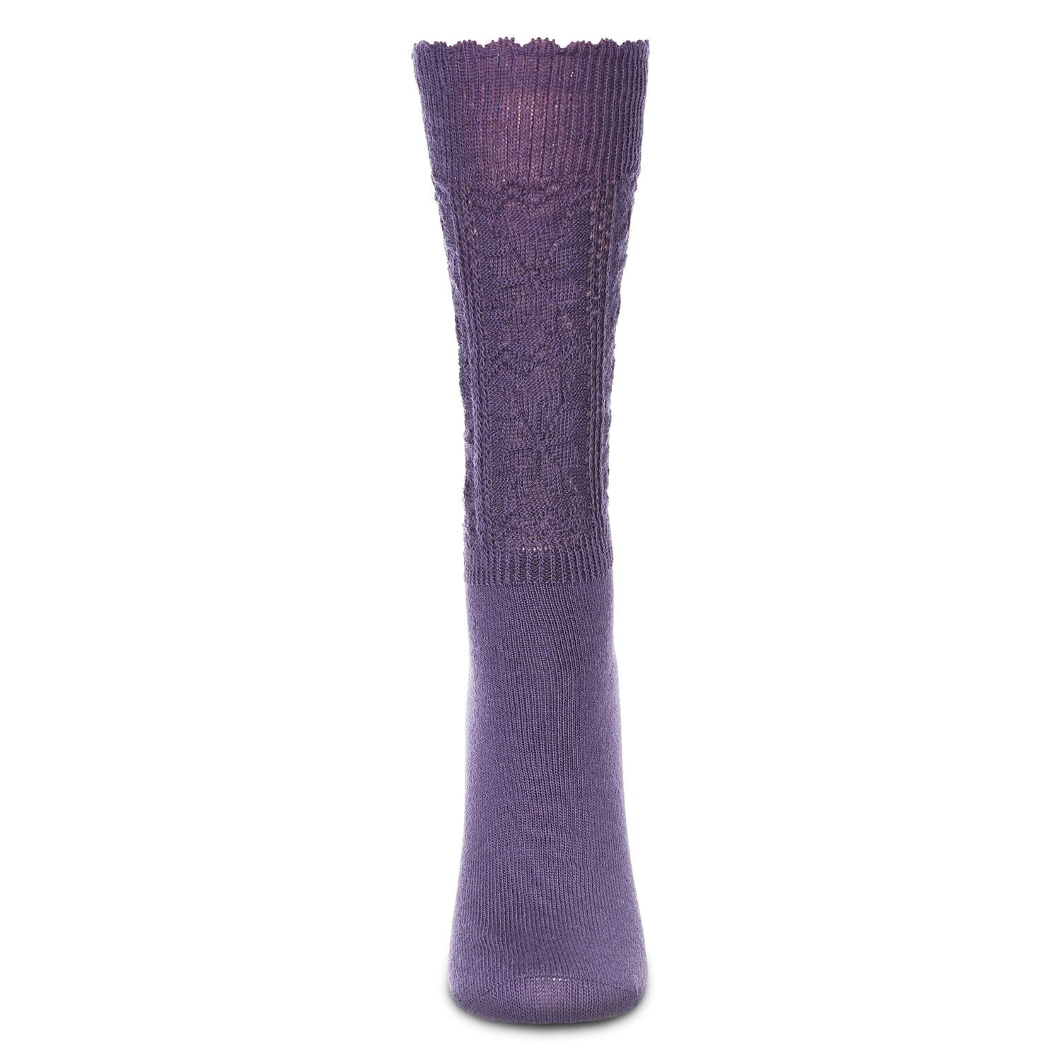 MeMoi Women's Delicate Flake Embroidered Crew Socks