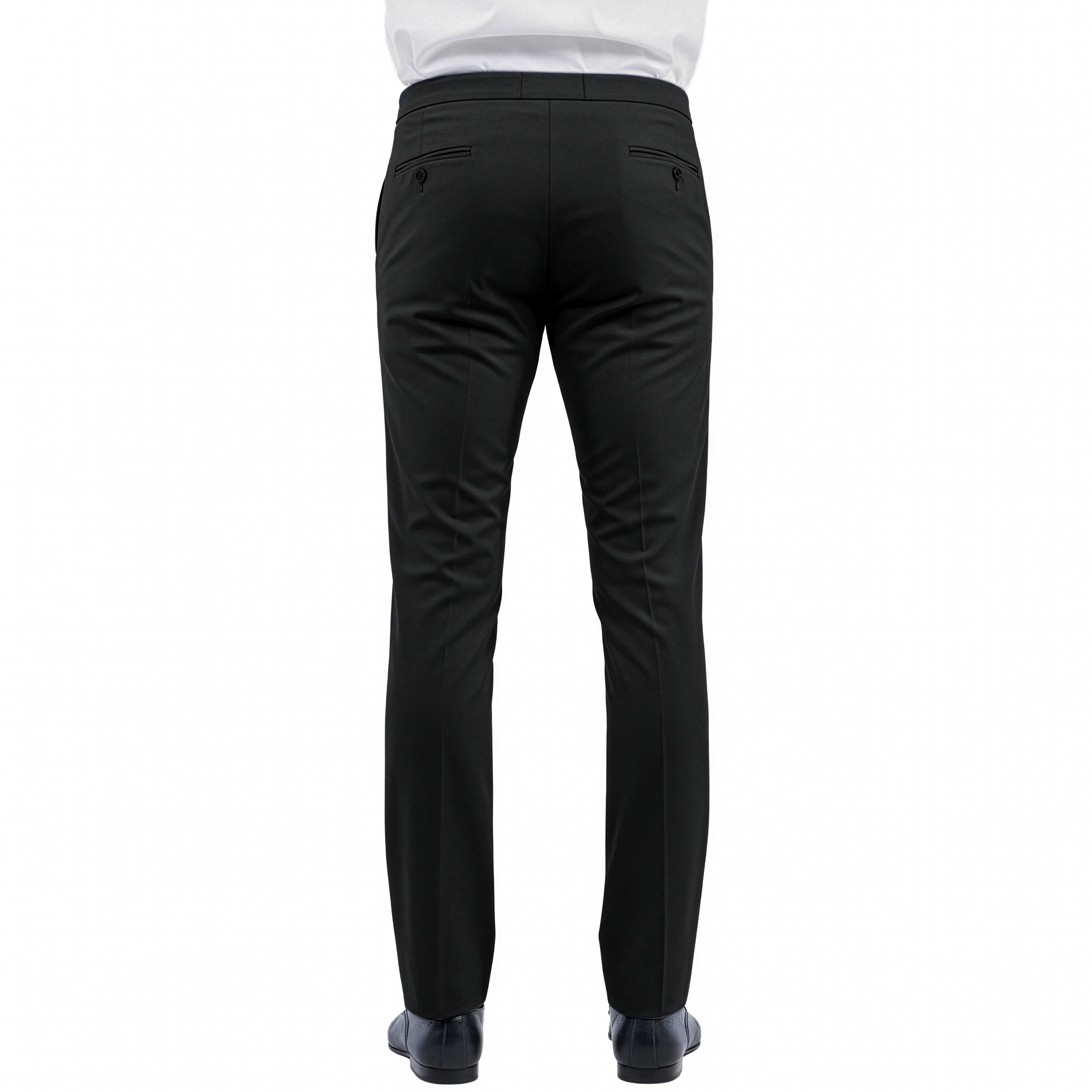 Zegarie Unhemmed Men’s Satin Side Stripe Tuxedo Pants, Open Bottom