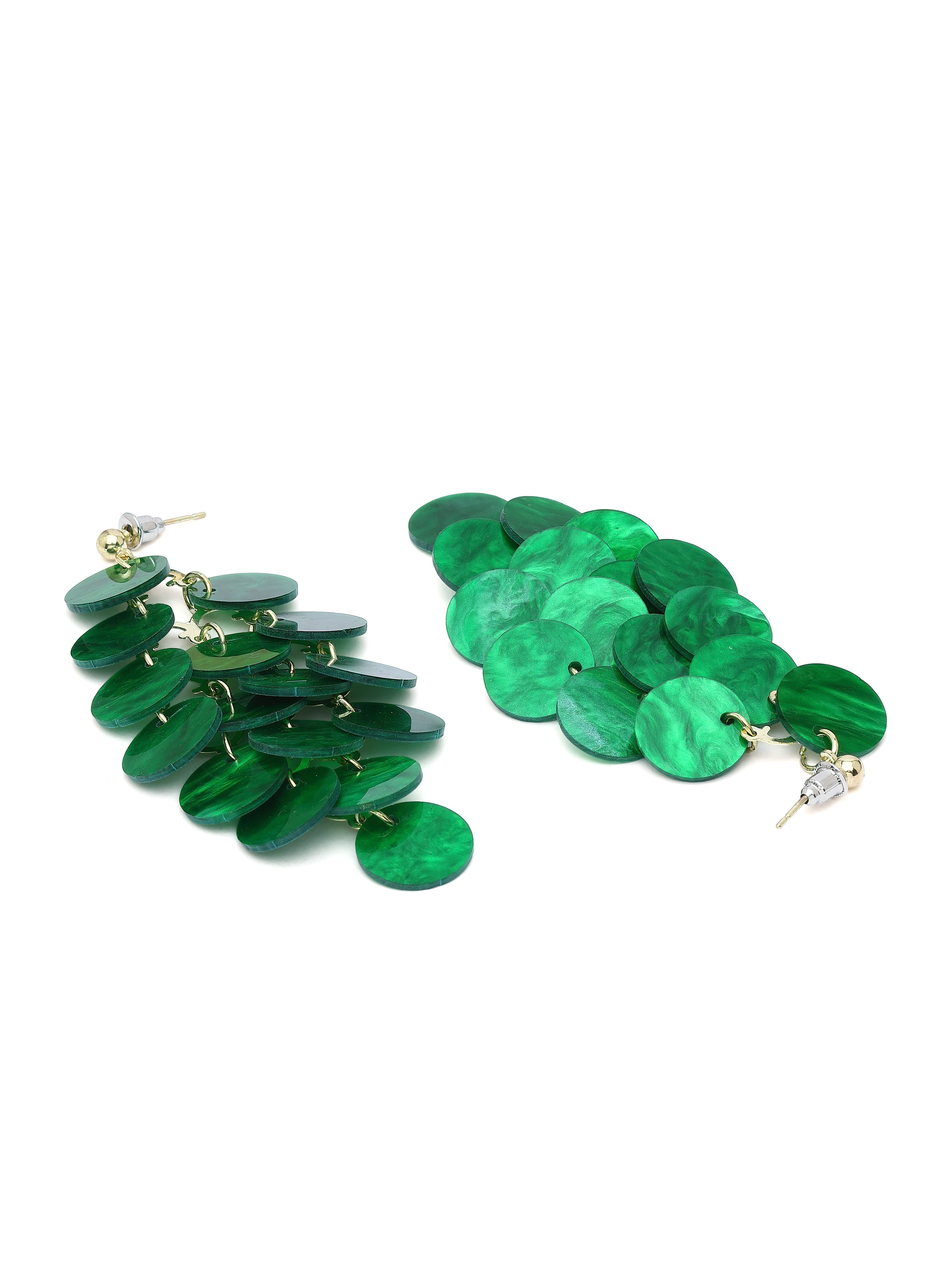 AGP PARIS Womens Natural Shell Disc Cascade Drop Earrings