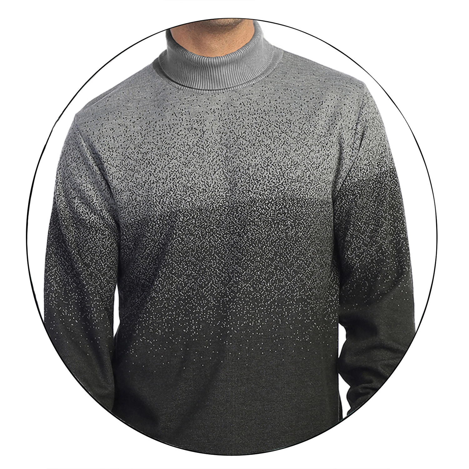 Gioberti Men's Jacquard Turtleneck Pullover Sweater