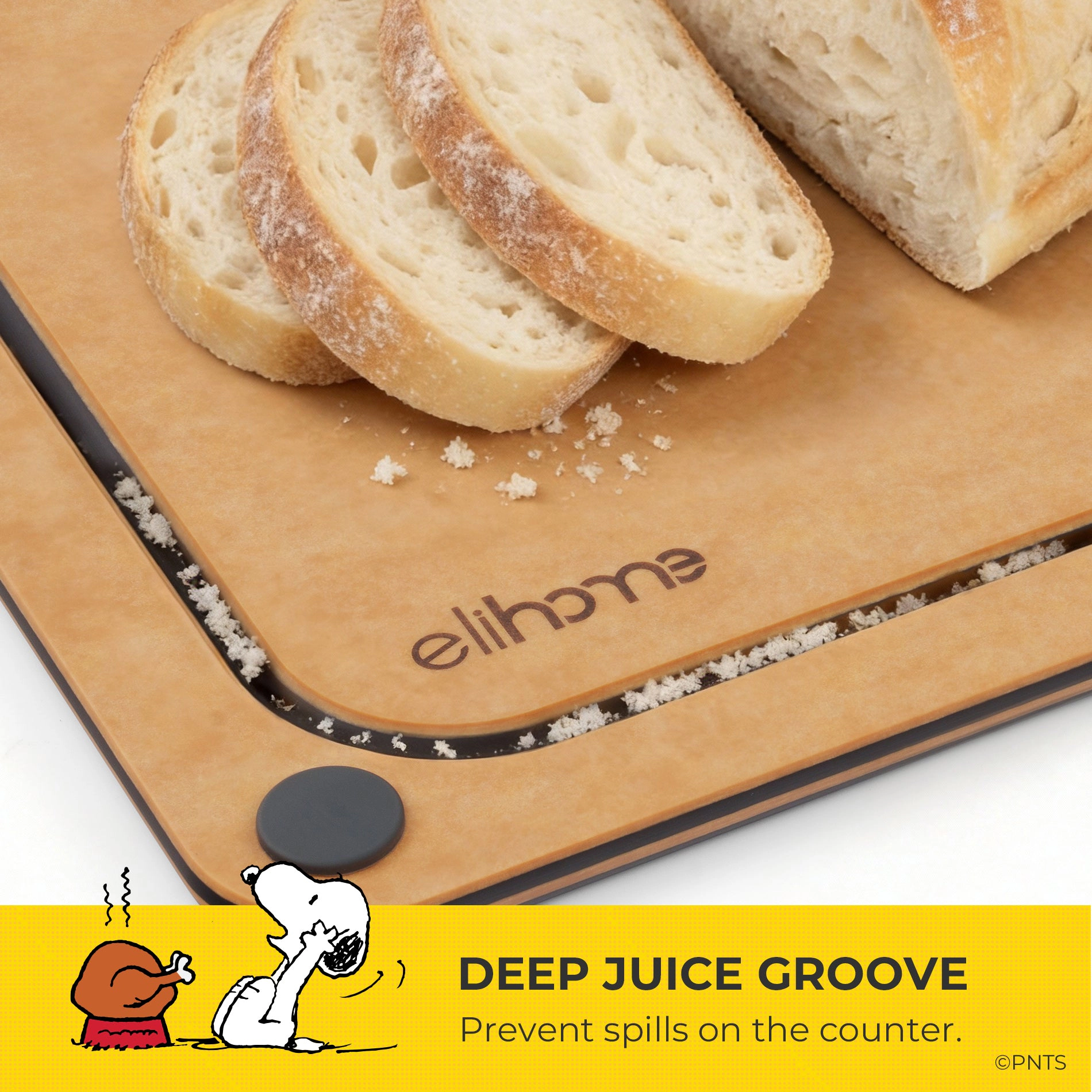Elihome x Peanuts 4-in-1 Double-Sided Color-Coded Cutting Board Set 14" x 10"