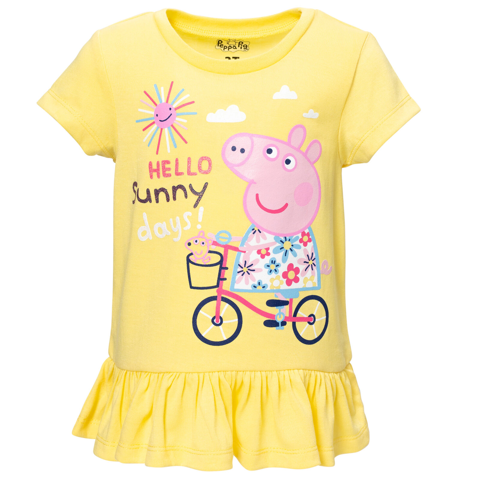 Peppa Pig Girls' 2-Piece T-Shirt and Bike Shorts Set