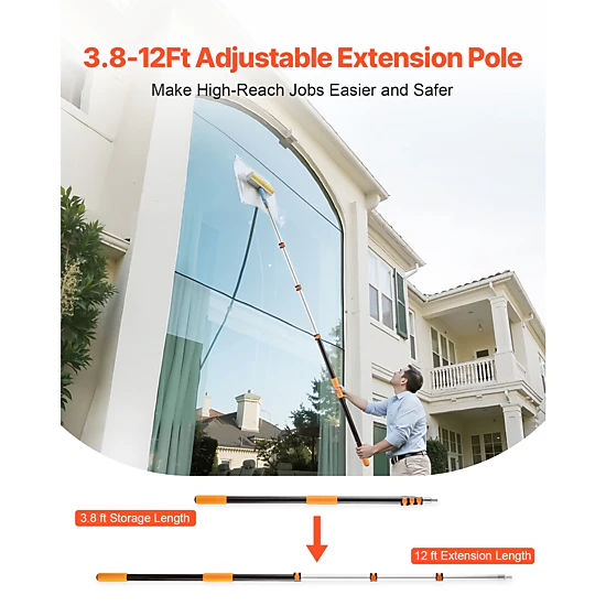 HONGGE Telescopic Extension Pole Multi-Purpose Extendable Pole Sturdy Aluminum Alloy Paint Pole Extension with