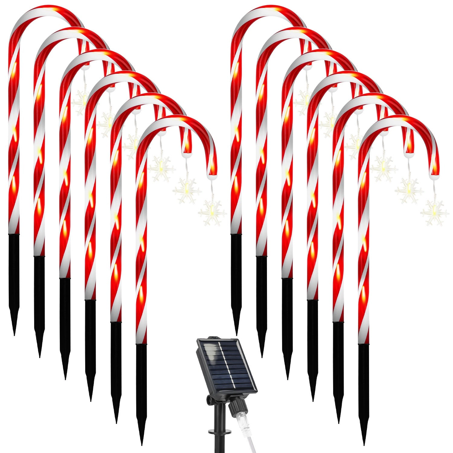 GBruno Solar Candy Cane Pathway Lights 72 LEDs