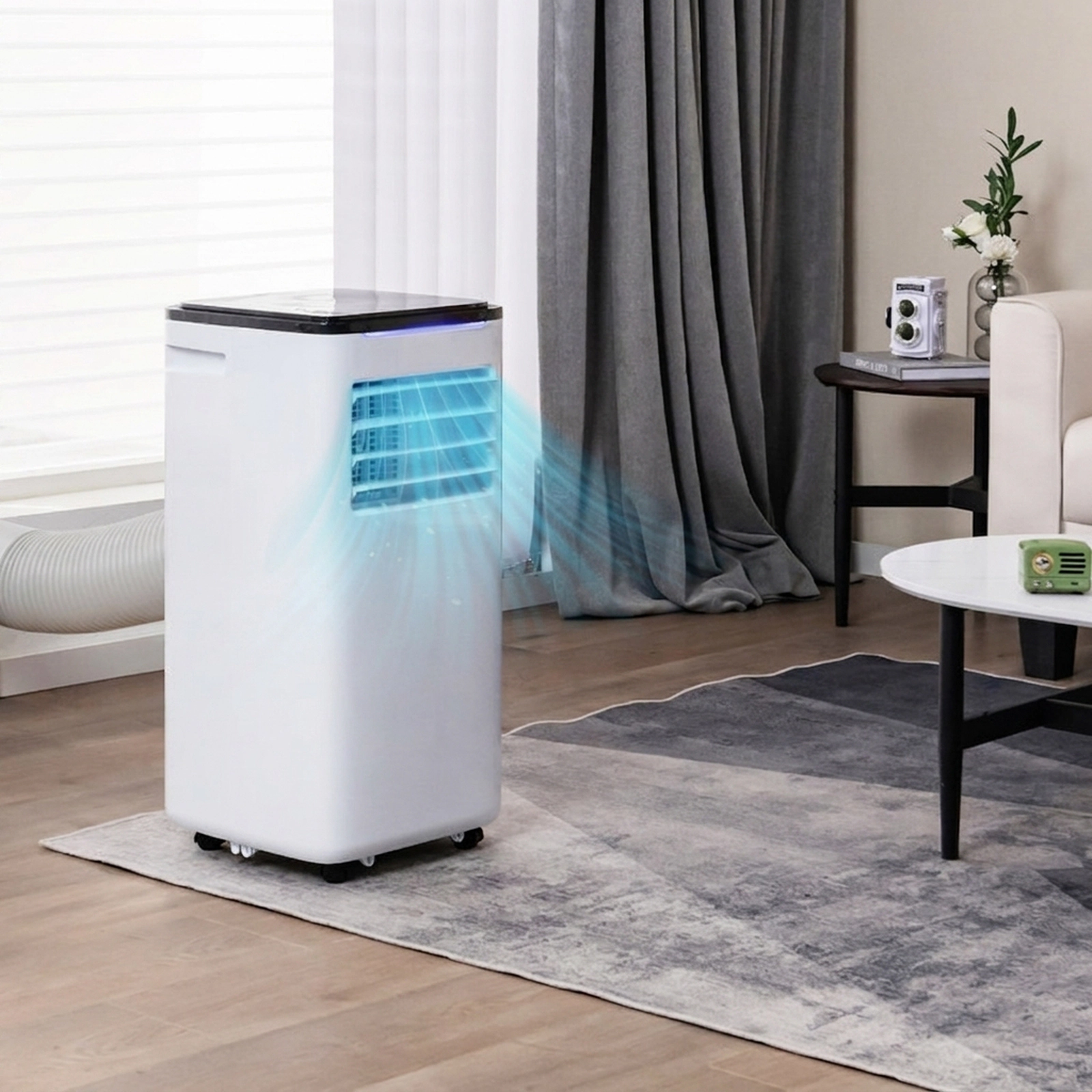 SUGIFT White 8000-BTU 3-in-1 Portable Air Conditioner with Fan and Dehumidifier 13.5-in W 13.5-in D 28.5-in H
