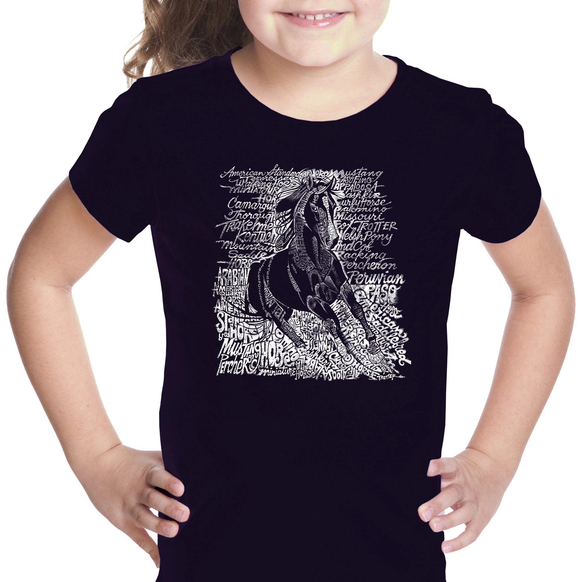LA Pop Art Girls Word T-Shirt - POPULAR HORSE BREEDS