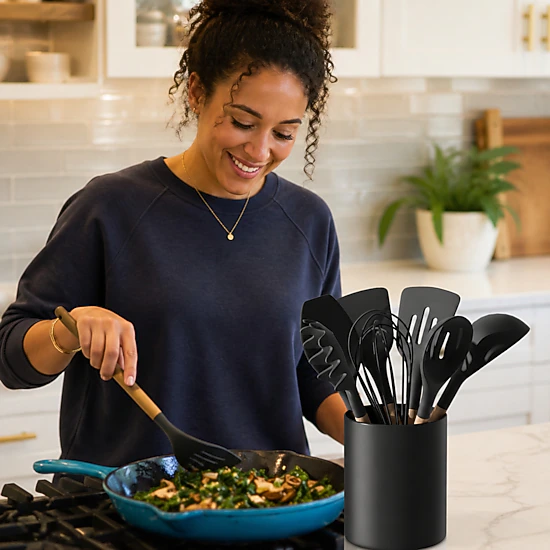 WZK Matte Ceramic Farmhouse Kitchen Utensil Holder
