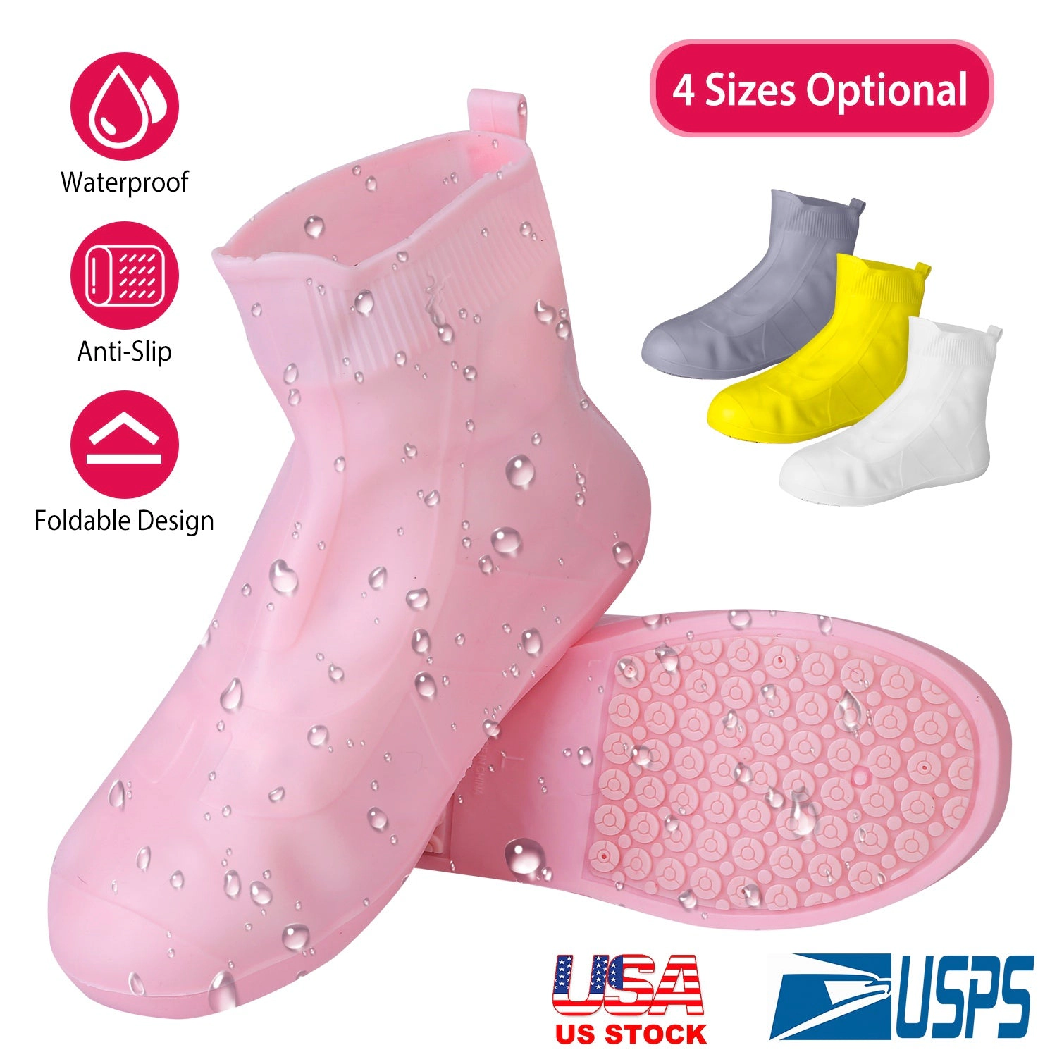 GBruno Waterproof Reusable TPE Shoe Covers