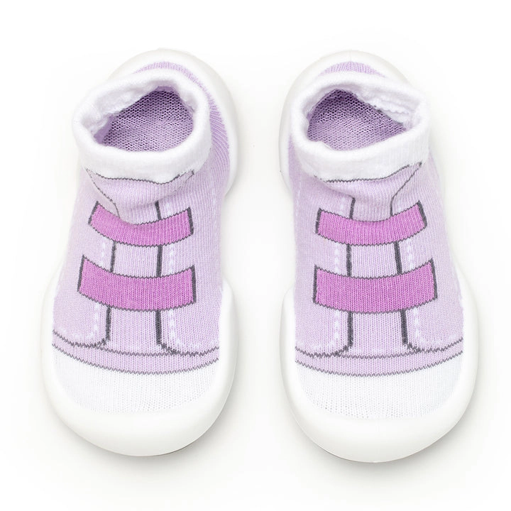 Komuello Toddler Girl First Walk Sock Shoes Walker - Violet