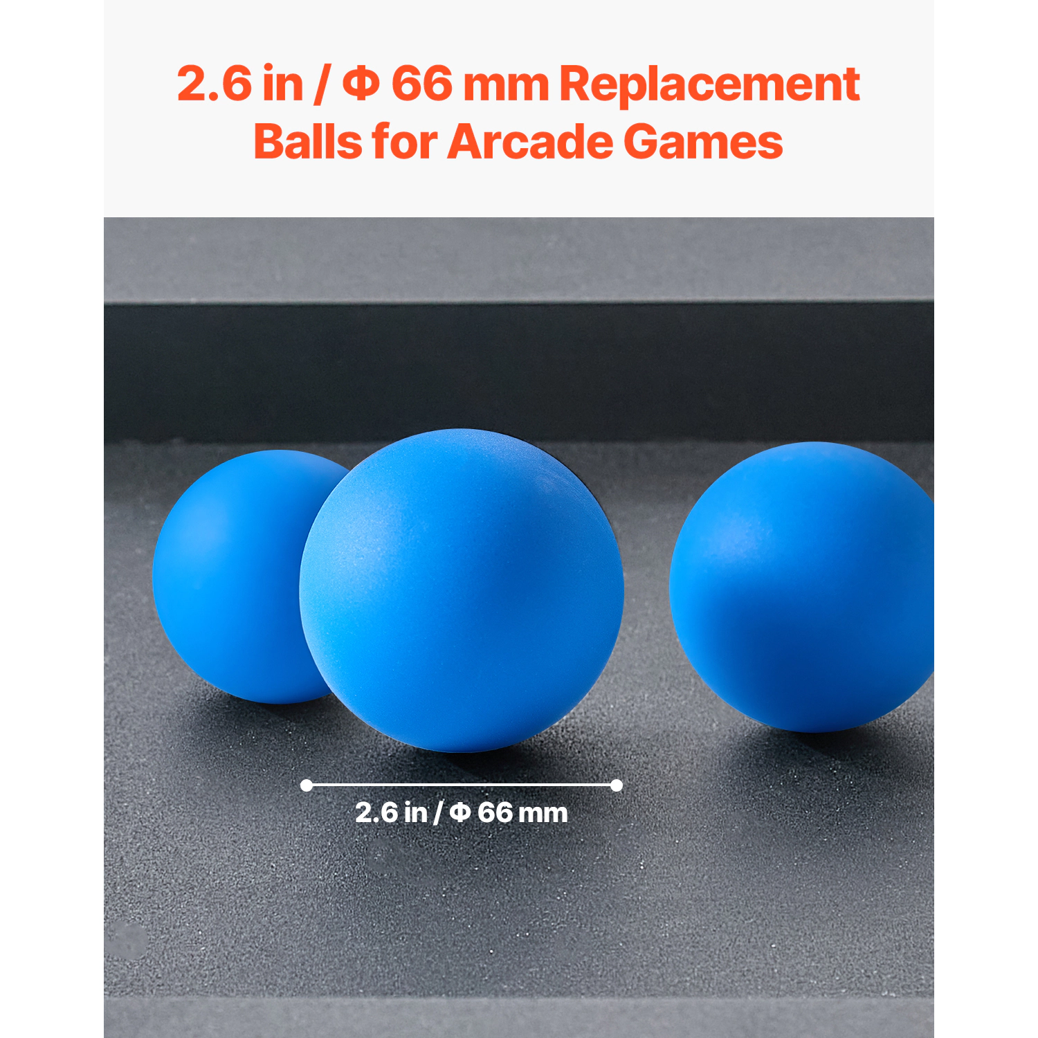 HONGGE Arcade Roll & Score Game Ball Replacement Set, 4-Pack 2.6-Inch PVC Rolling Balls for Skee Ball Machines, Blue