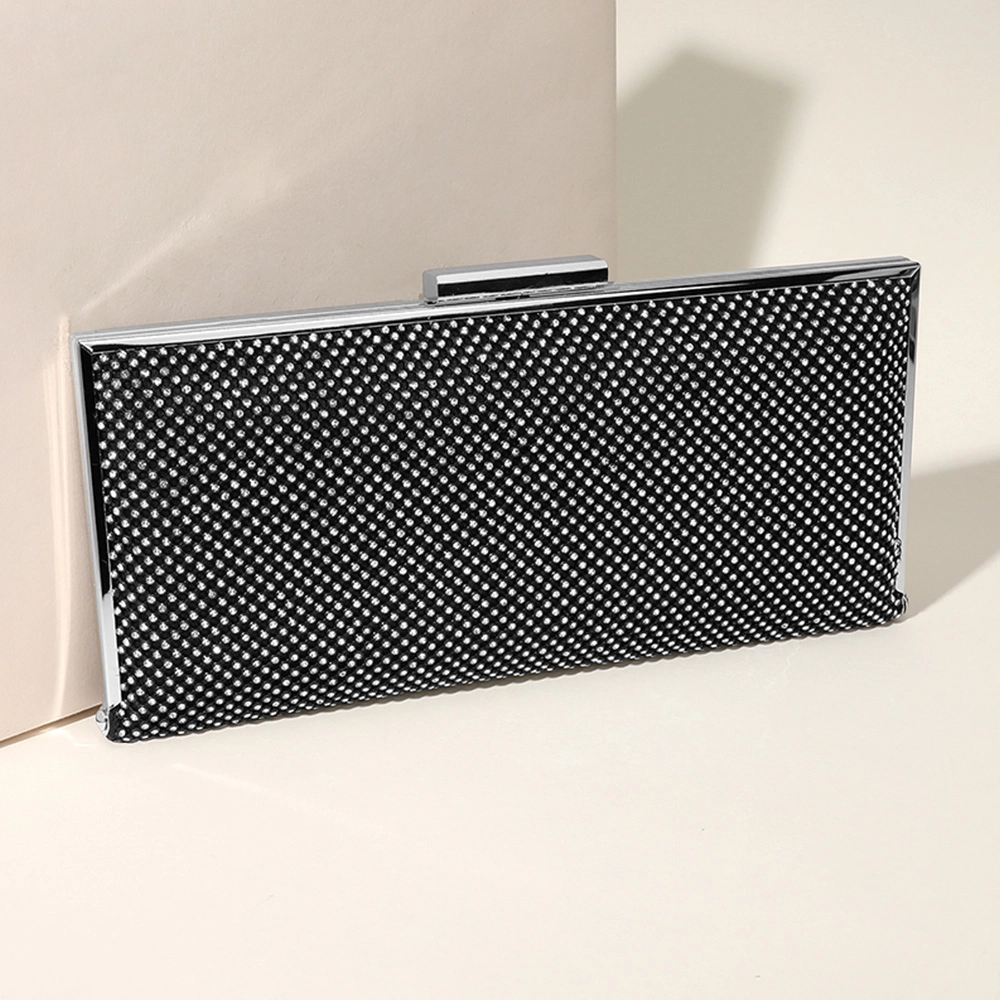 Fashnzfab Bling Solid Flat Evening Clutch / Crossbody Bag