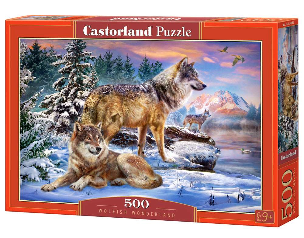 CASTORLAND 500 Piece Jigsaw Puzzle, Wolfish Wonderland, Winter scenary, Animal Puzzle, Adult Puzzles, Castorland B-53049