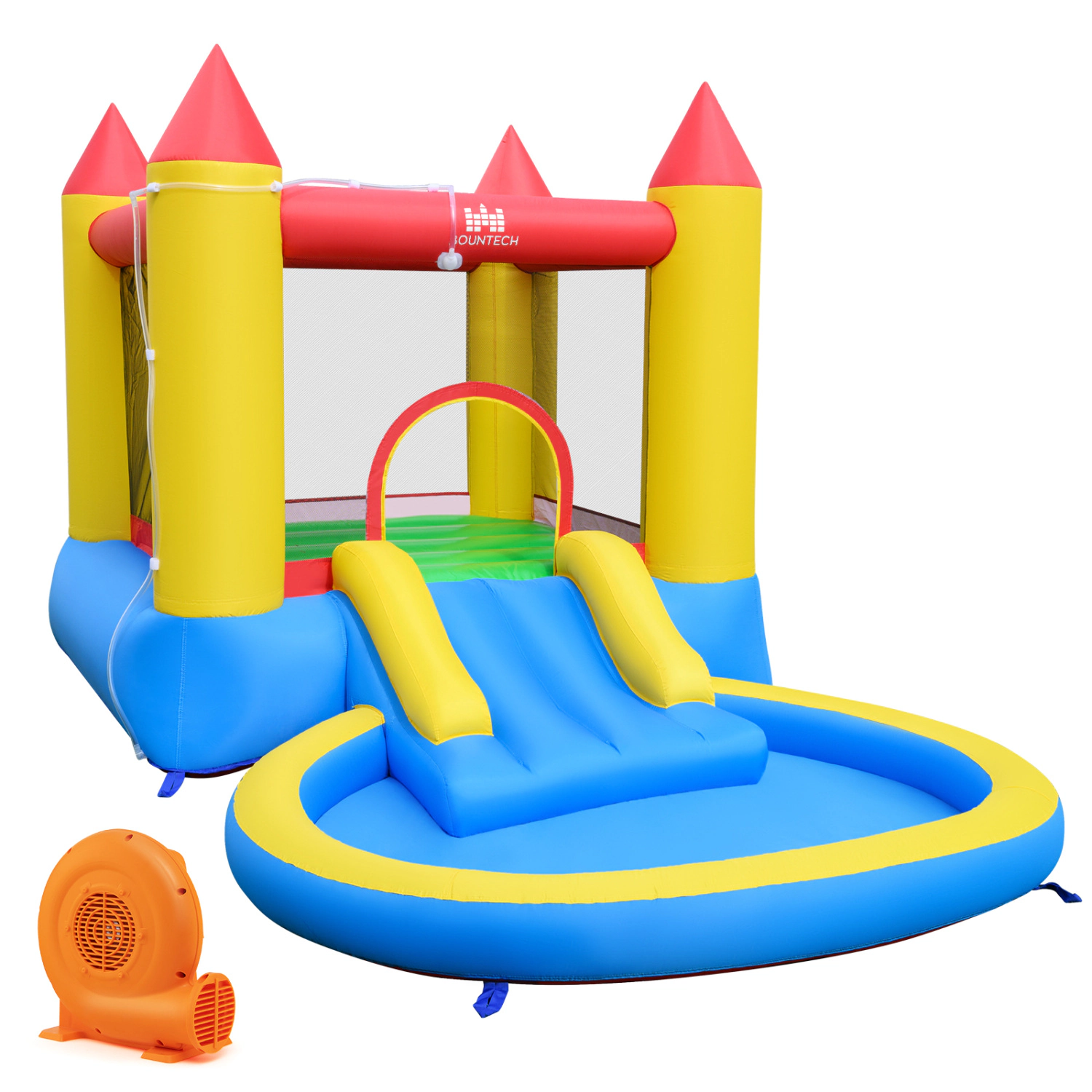 LJG Kids Water Park Wet Dry with Splash Pool and 380W Blower
