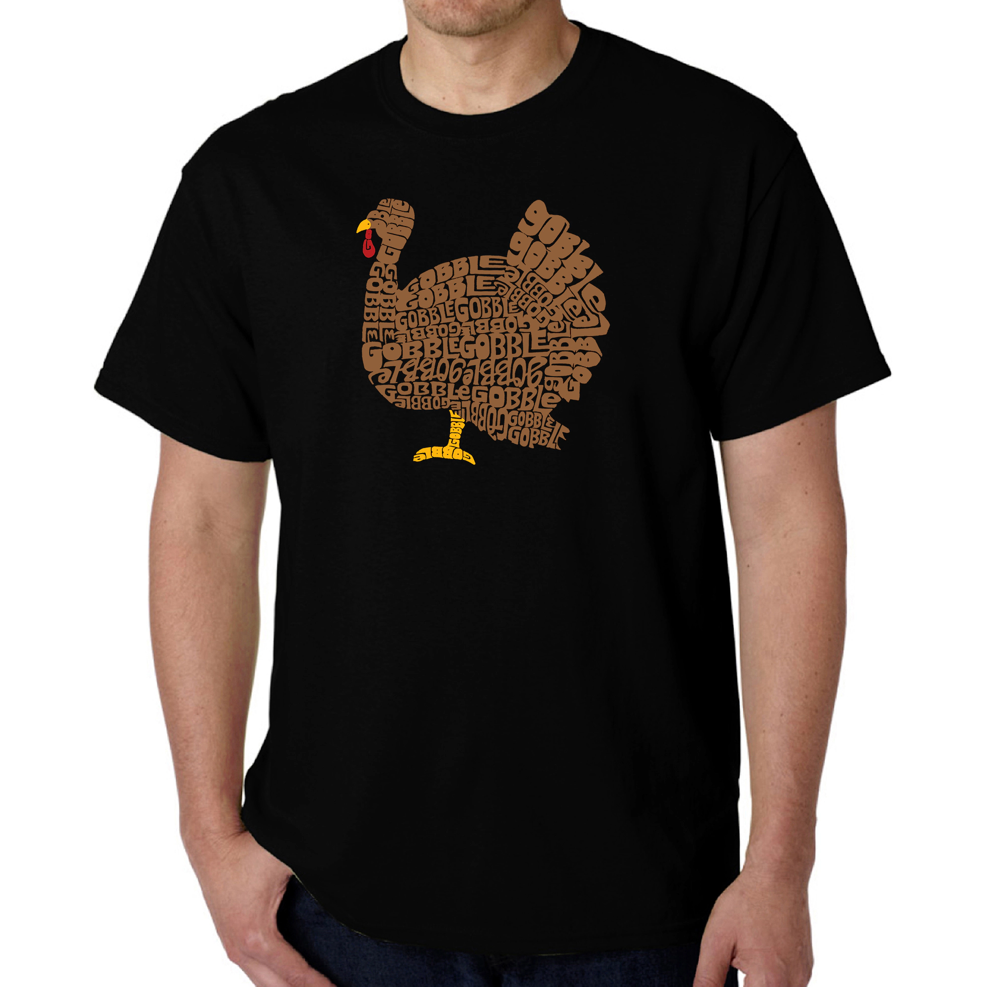 LA Pop Art Men's Thanksgiving Word T-Shirt - Gobble