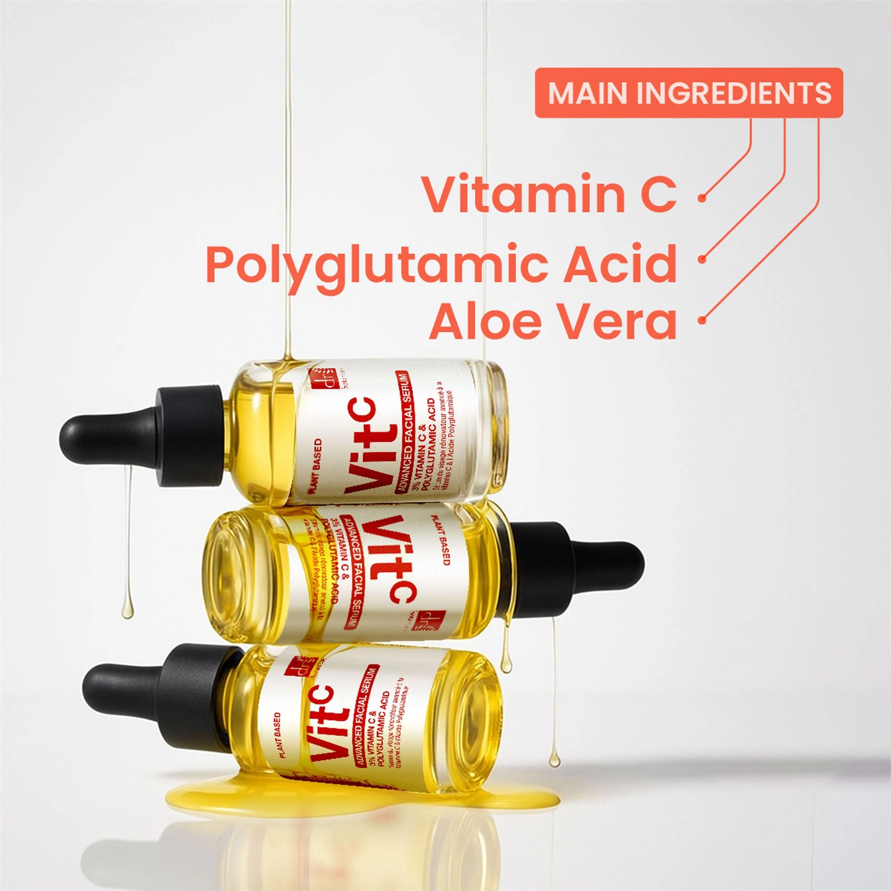 Dr Botanicals Advanced Facial Serum 3% Vitamin C with Polyglutamic Acid 30ml