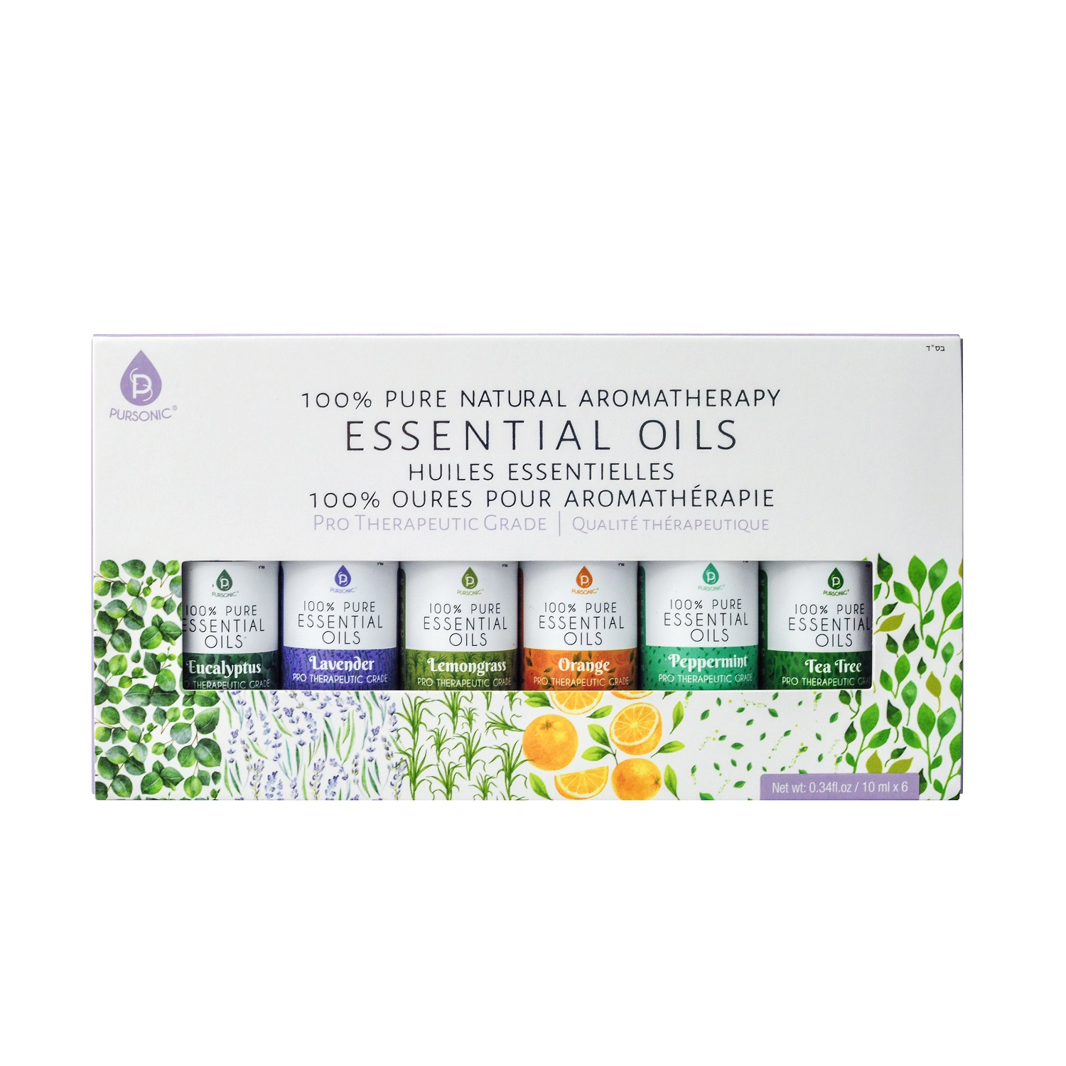 Pursonic Women's Self-Care Wellness Bundle: 7-Color LED Therapy Face Mask, Ultrasonic Diffuser & 6 Essential Oils