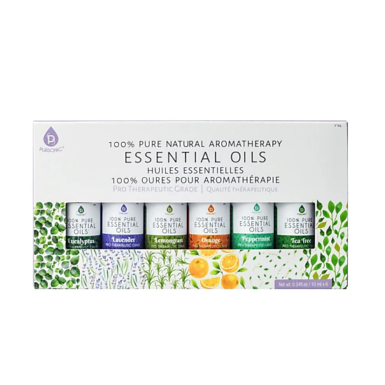 Pursonic Women's Self-Care Wellness Bundle: 7-Color LED Therapy Face Mask, Ultrasonic Diffuser & 6 Essential Oils