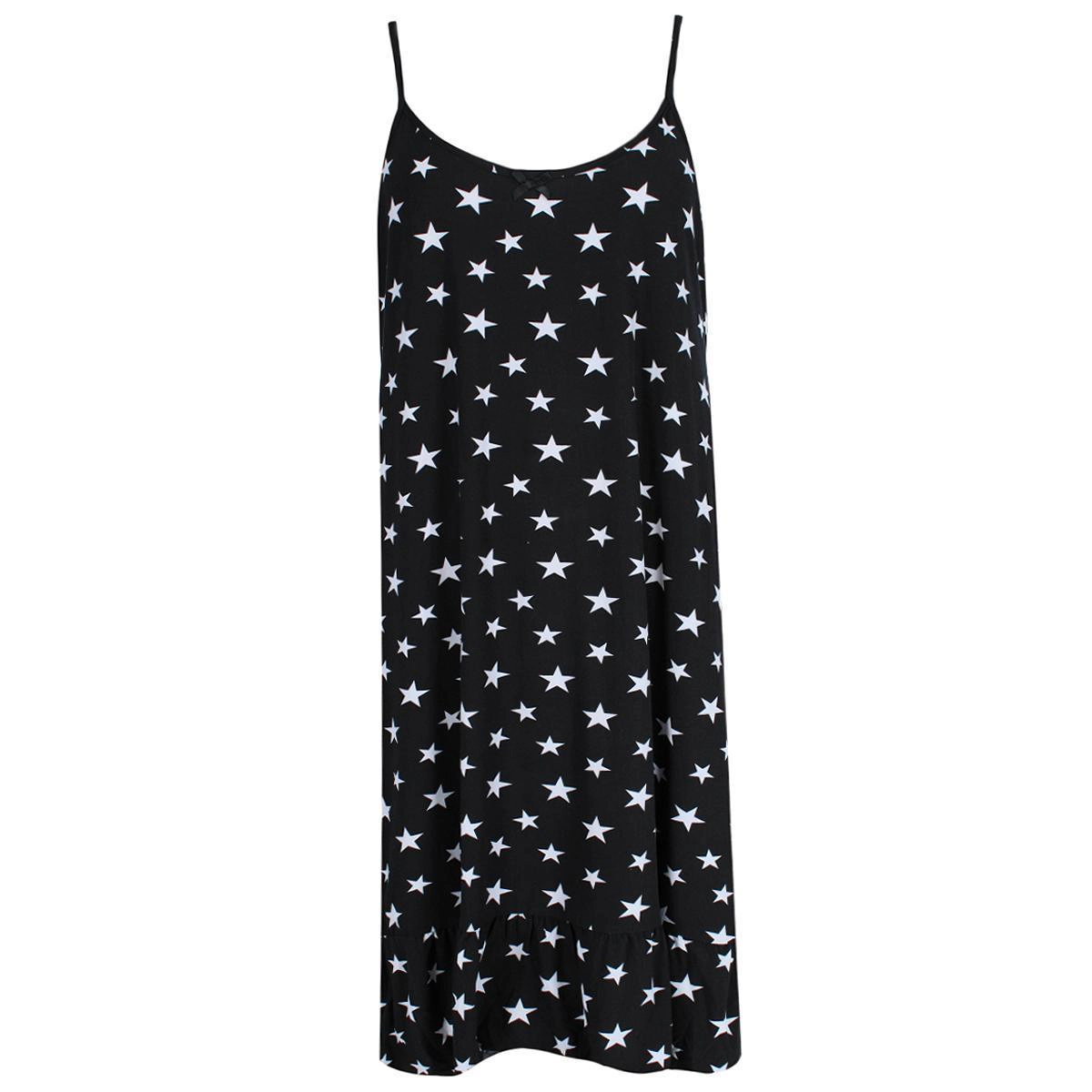 Elegant Emily Women's Plus Star Cami Sleeveless Sleep Gown