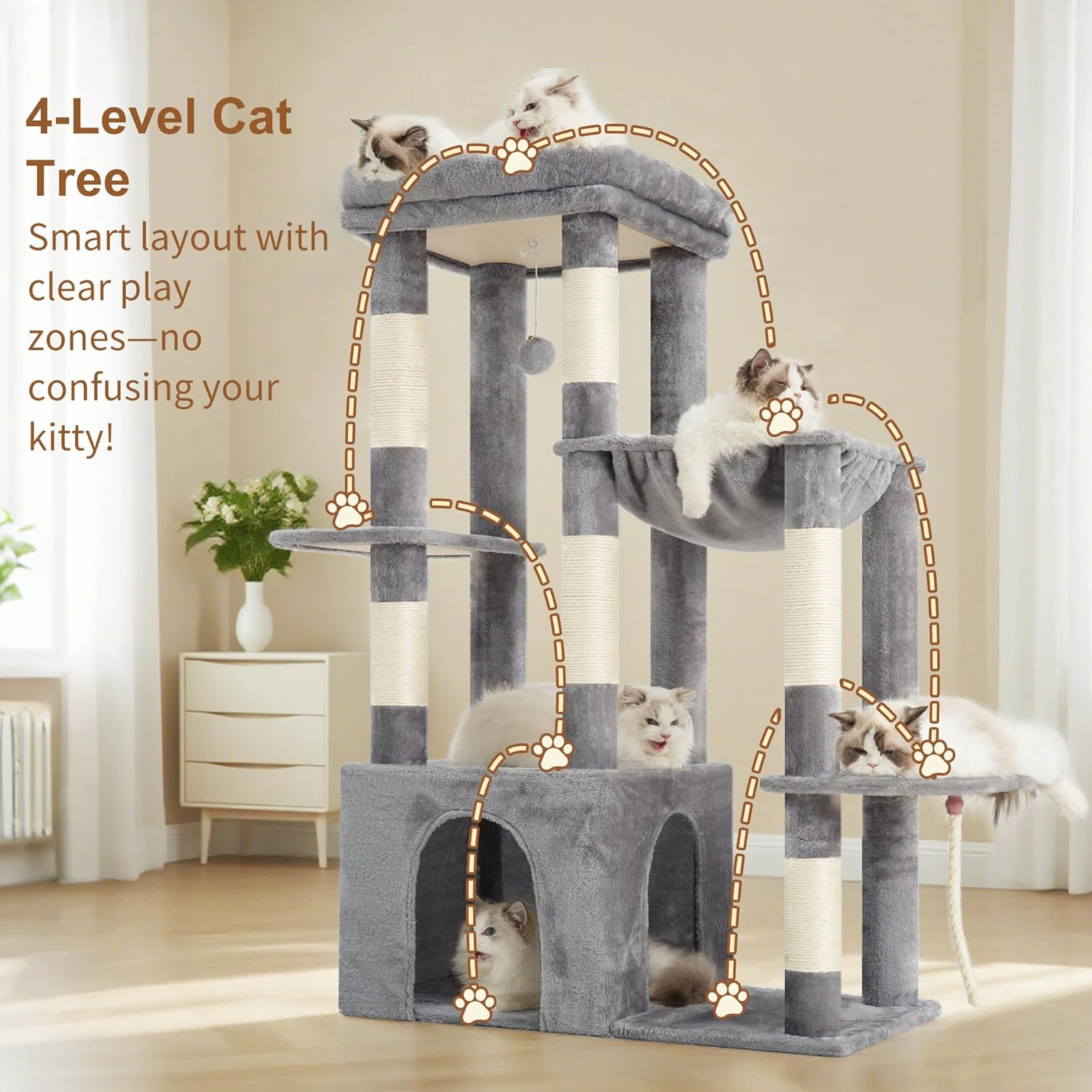 Heybly Heavy Duty Cat Tree with Scratching Posts