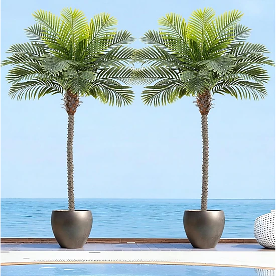 Whimsy Toys 8.5ft Tall Artificial Phoenix Palm Tree Set of 2