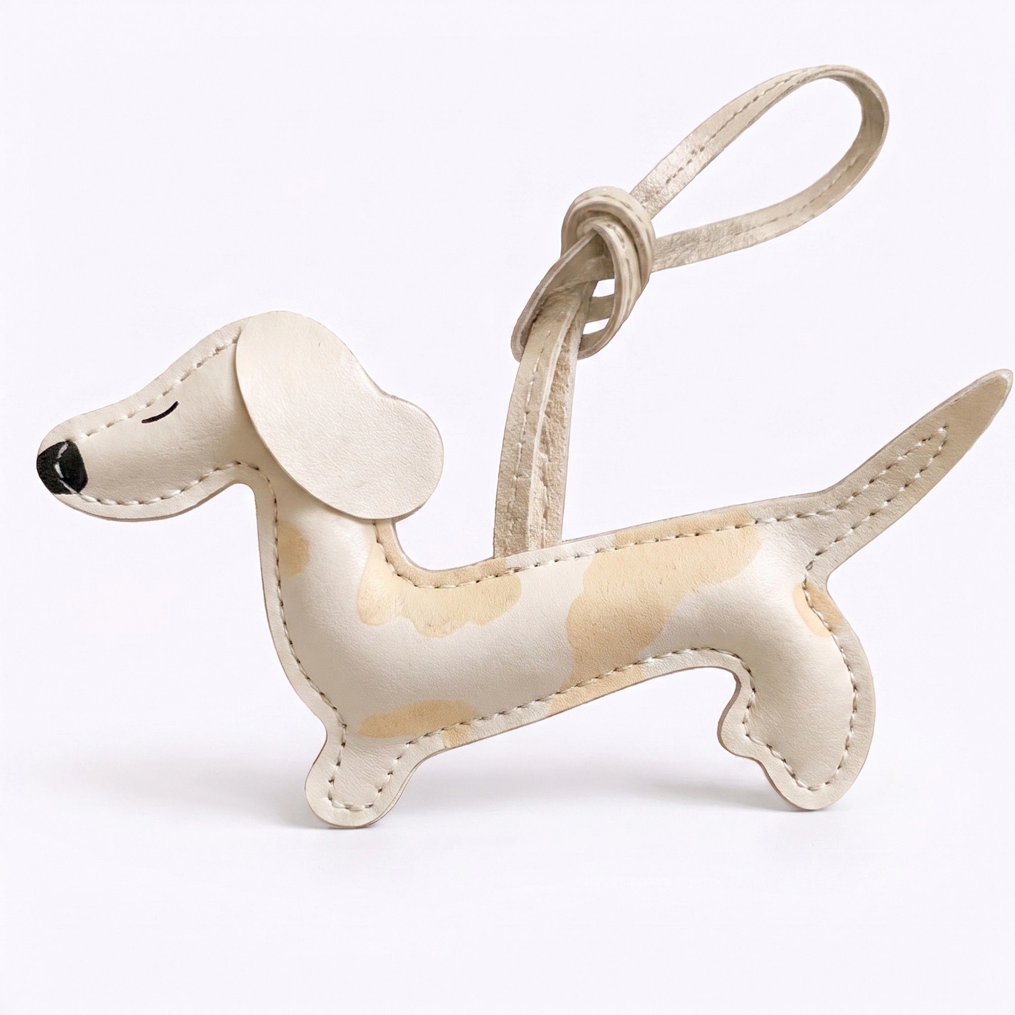 Alilang Women's Dachshund Wiener Dog Bag Charm with Faux Leather Loop Strap