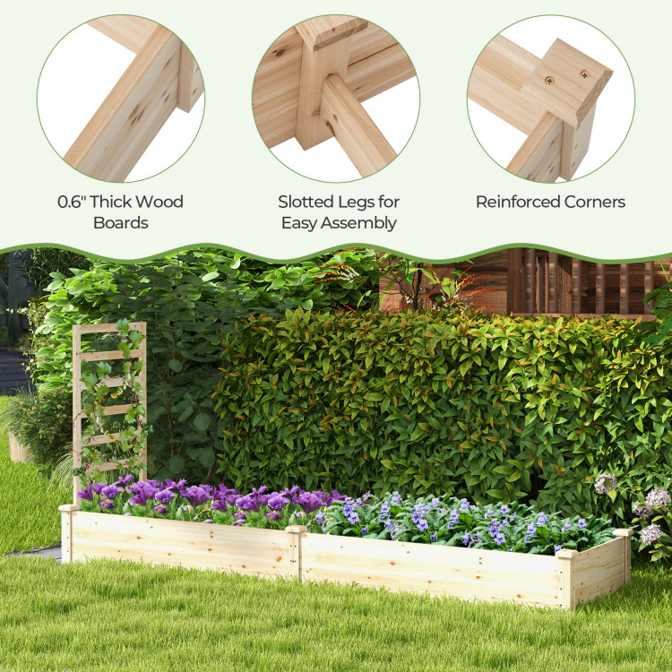 Hivvago Raised Garden Bed with Planter Box and Trellis