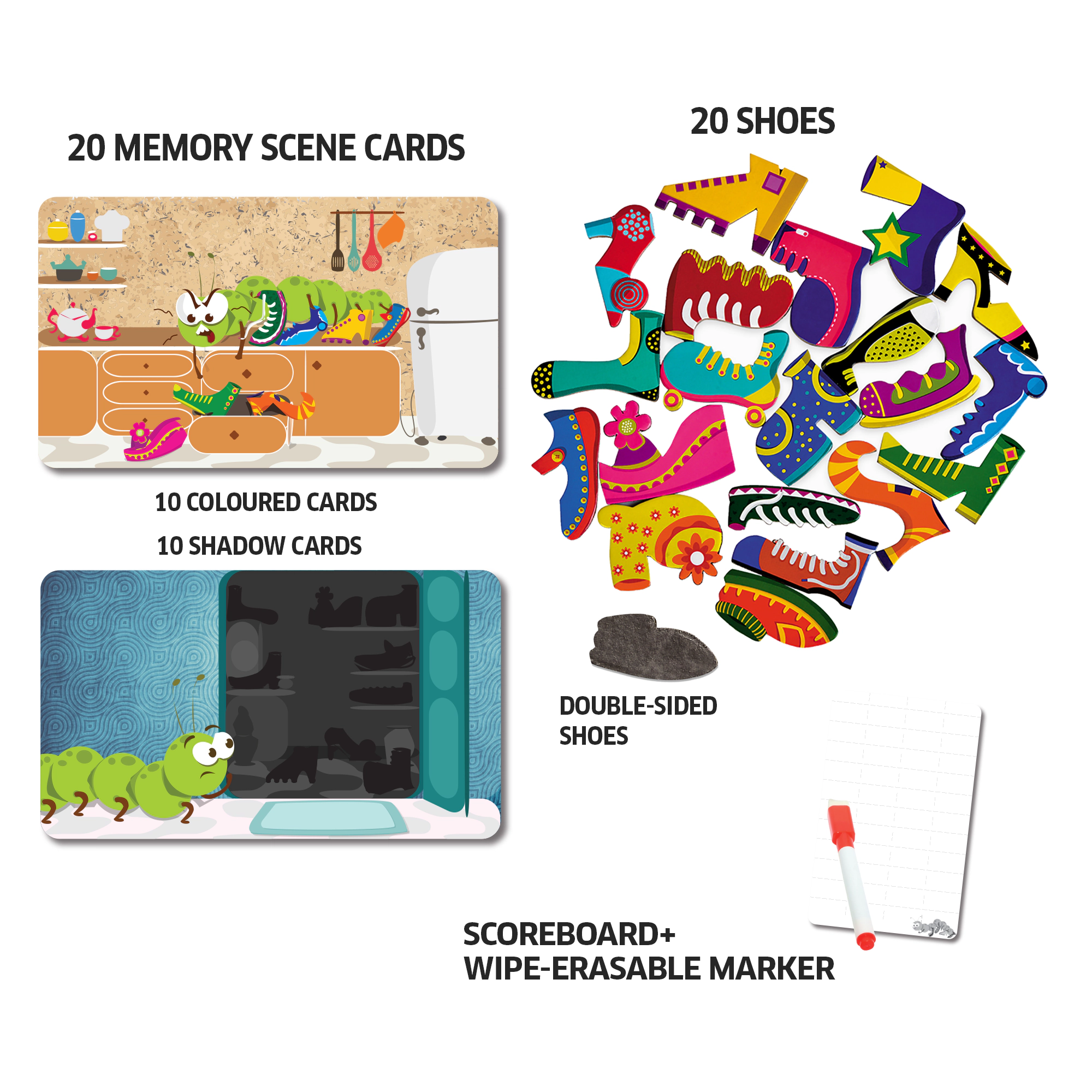Chalk & Chuckles Caterpillar Clutter Memory Game - 1-4 Players