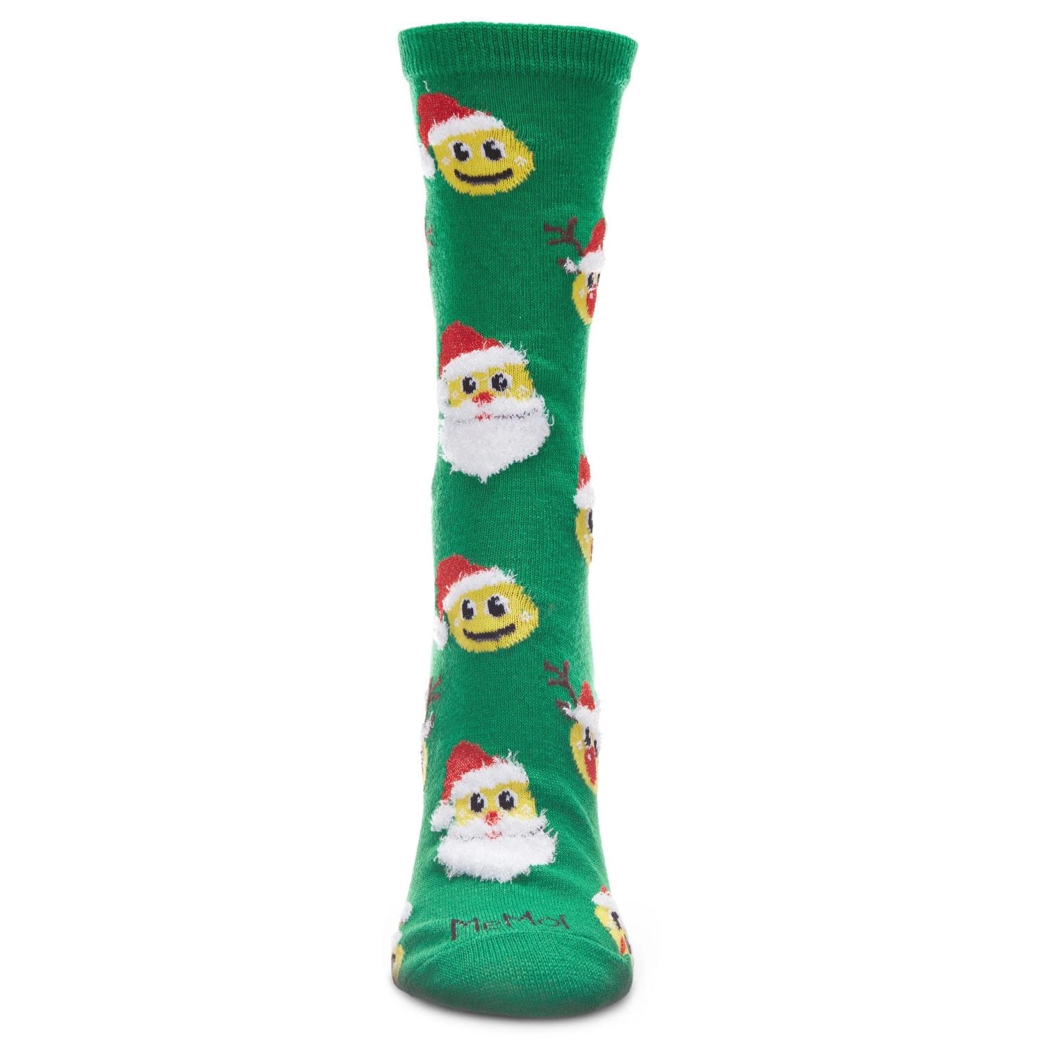 MeMoi Women's Smiley Santa Holiday Crew Socks
