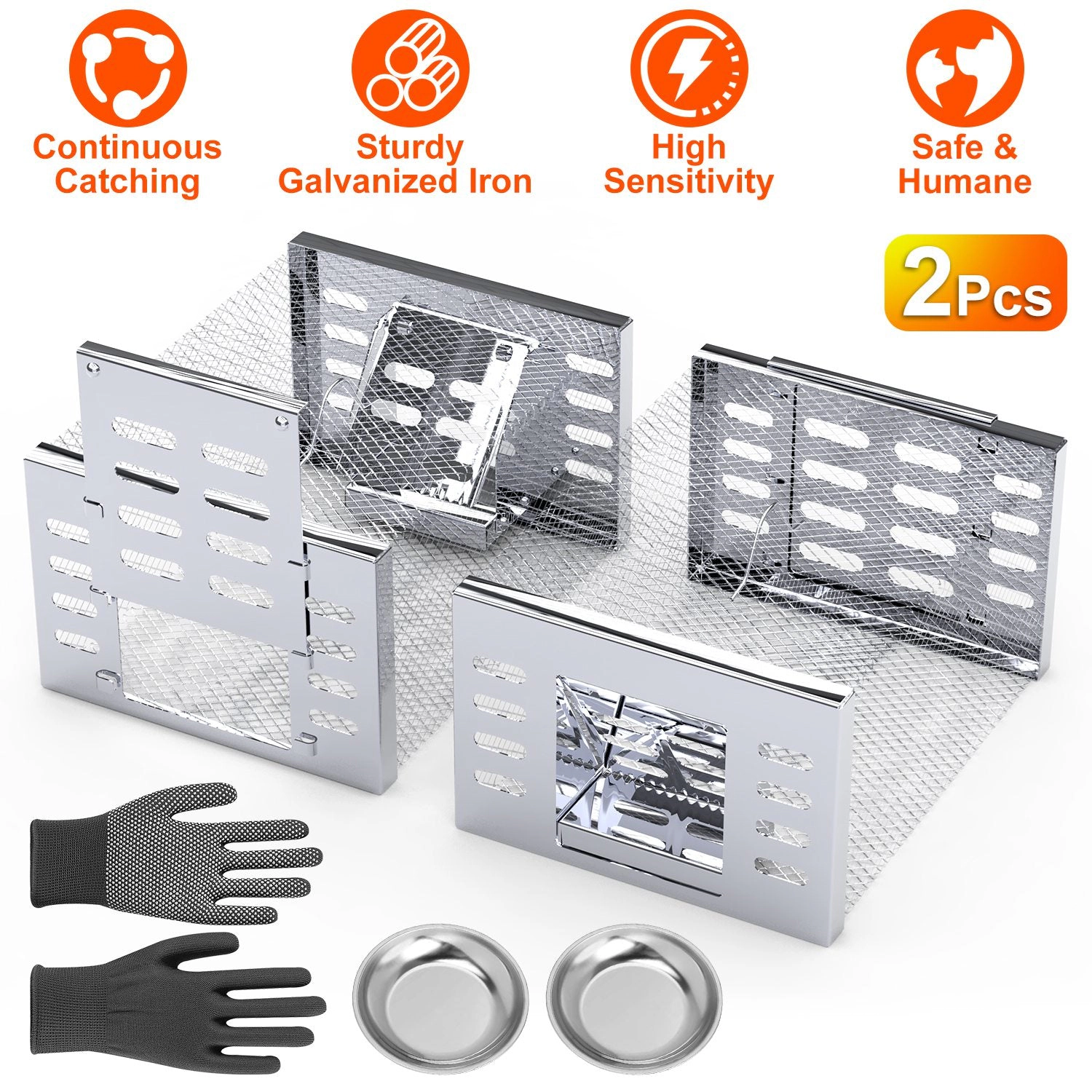GBruno 2-Pc Humane Mouse Trap Catch And Release Cage