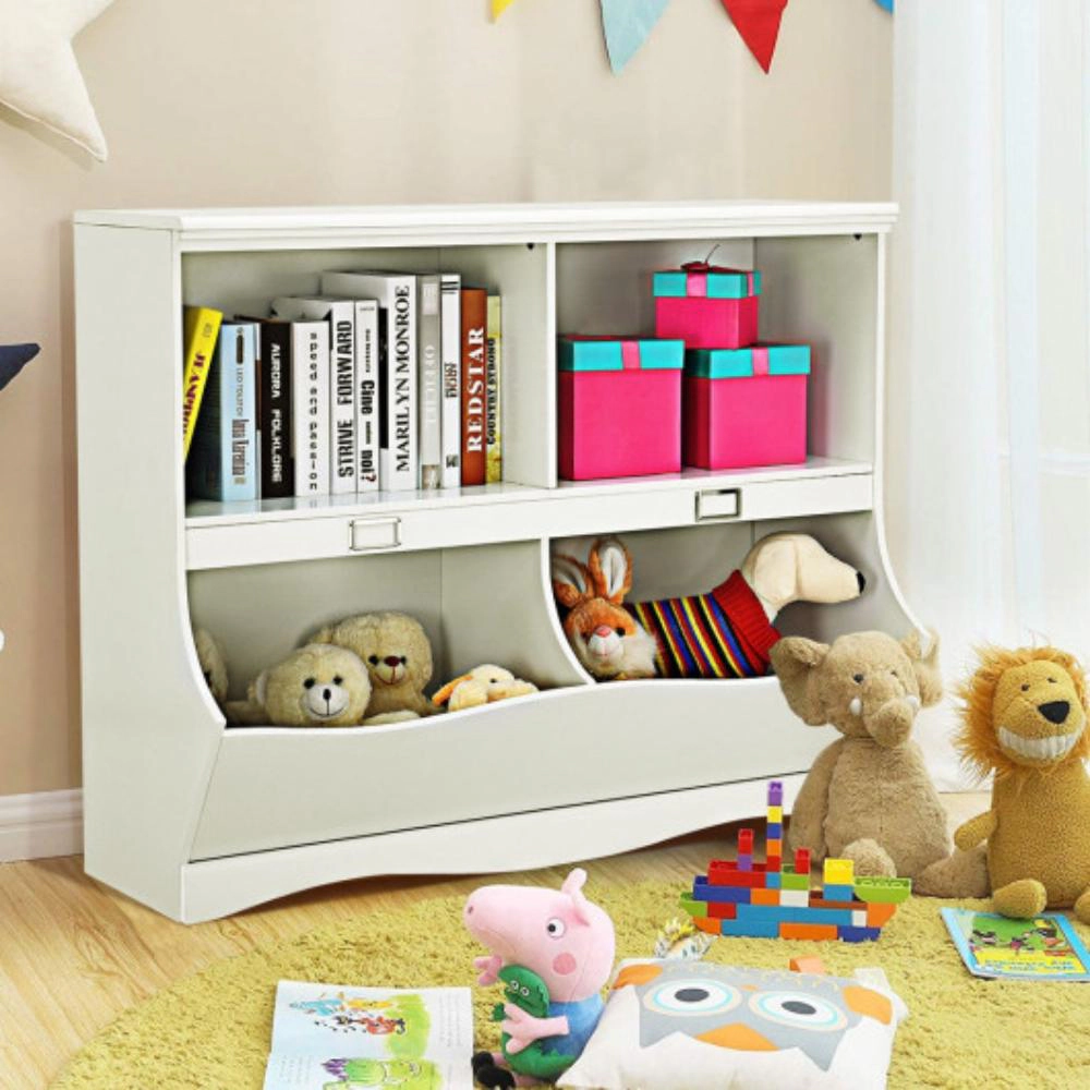 Hivvago Kids Storage Unit Baby Toy Organizer Children Bookshelf Bookcase-White