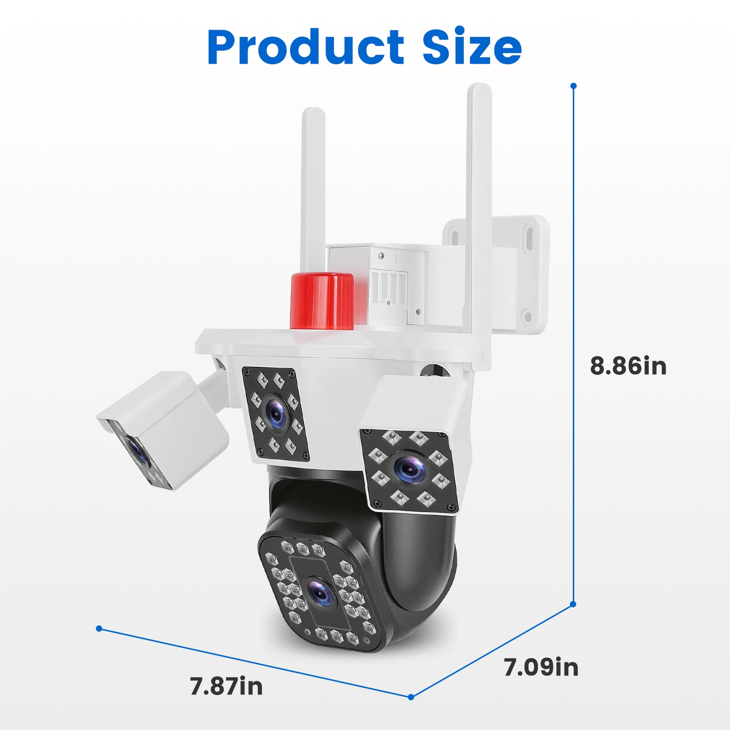 GBruno 1080P 4-Lens Security Camera 360° WiFi Pan Tilt