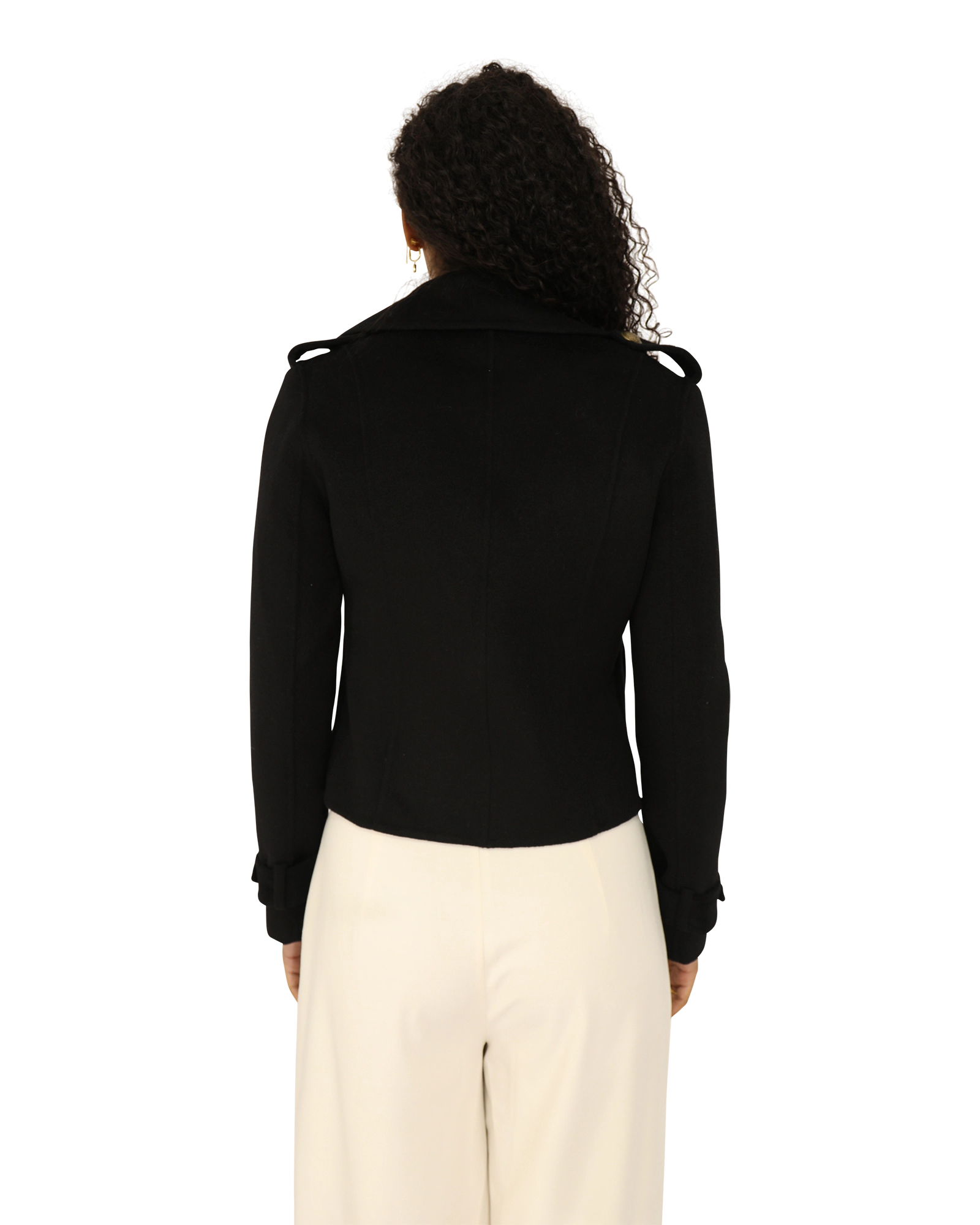 Belle & Bloom Womens Better Off Wool Blend Military Peacoat