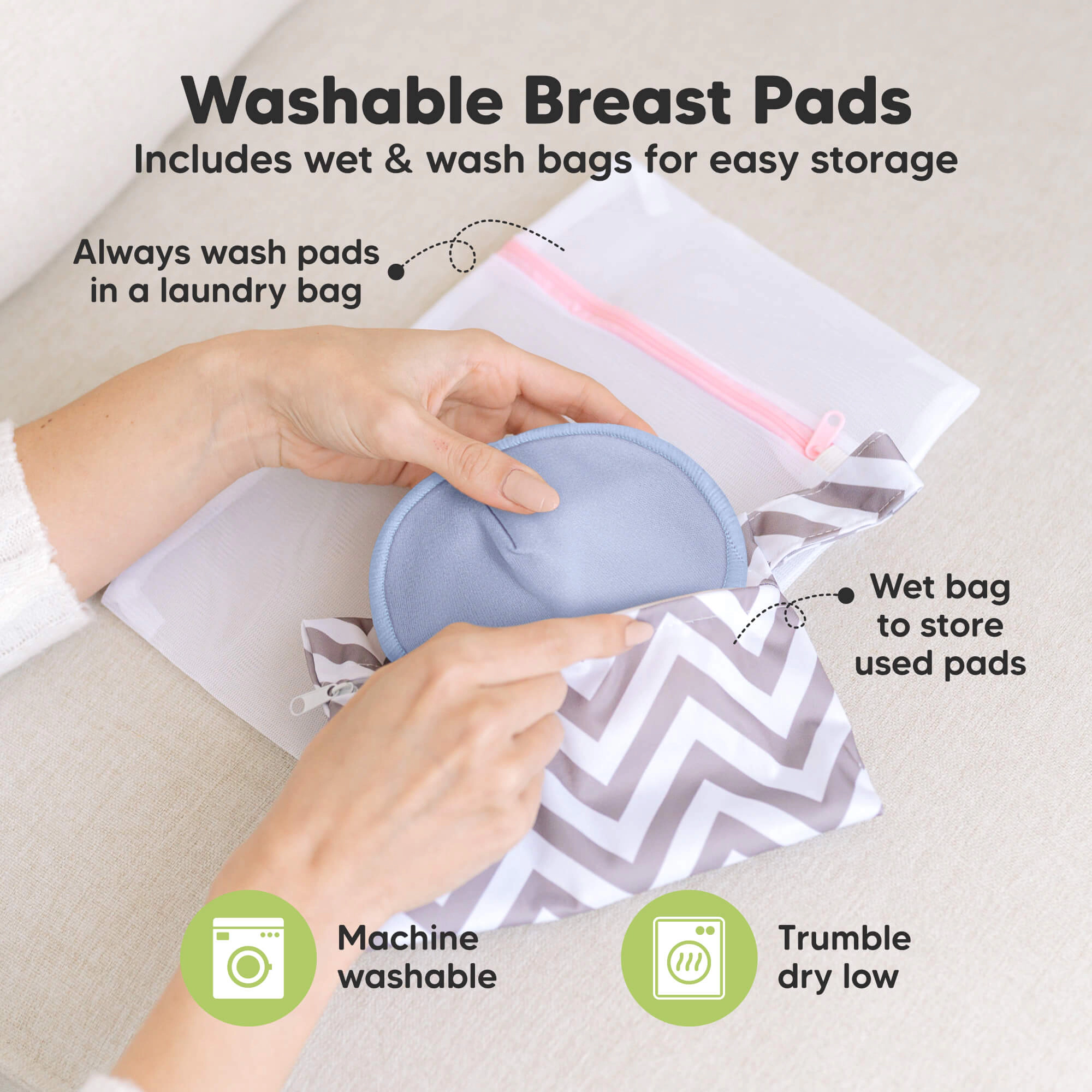 KeaBabies 14-Pack Comfy Nursing Pads (Sweetheart)