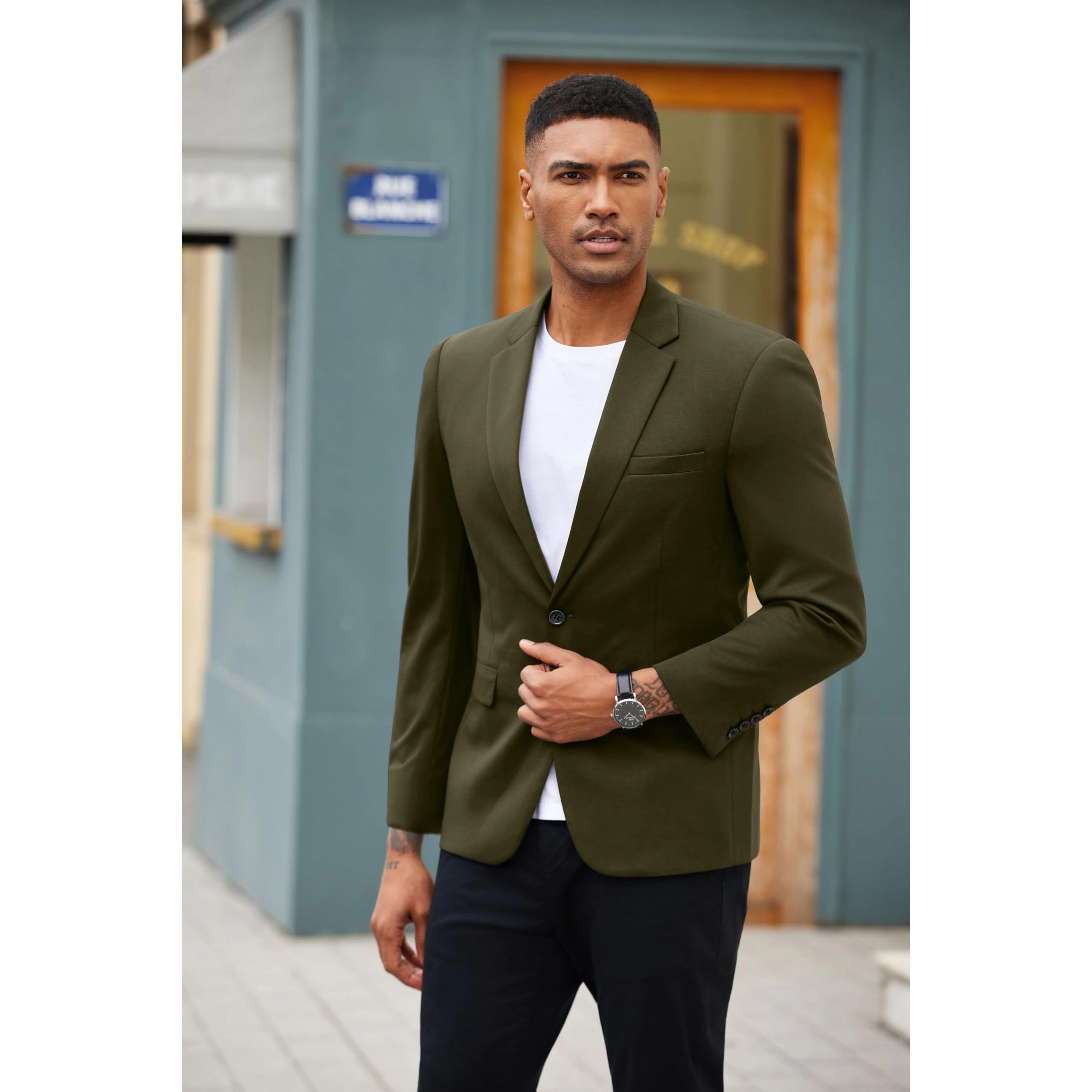 COOFANDY Men's Regular Fit Notch Lapel Casual Blazer Sport Coat Suit Jacket