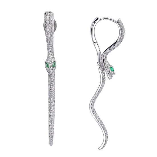 AGP PARIS Womens Diva Bold Snake Drop Earrings