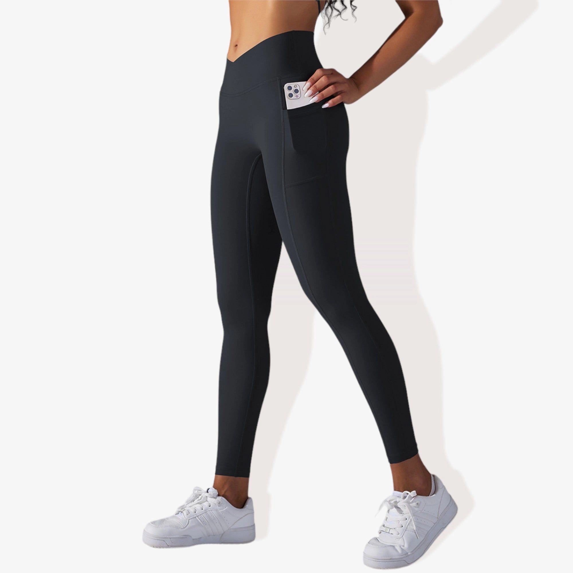 Anna-Kaci Women's Overlap High-Waisted Pocket Seamless Yoga Compression Leggings