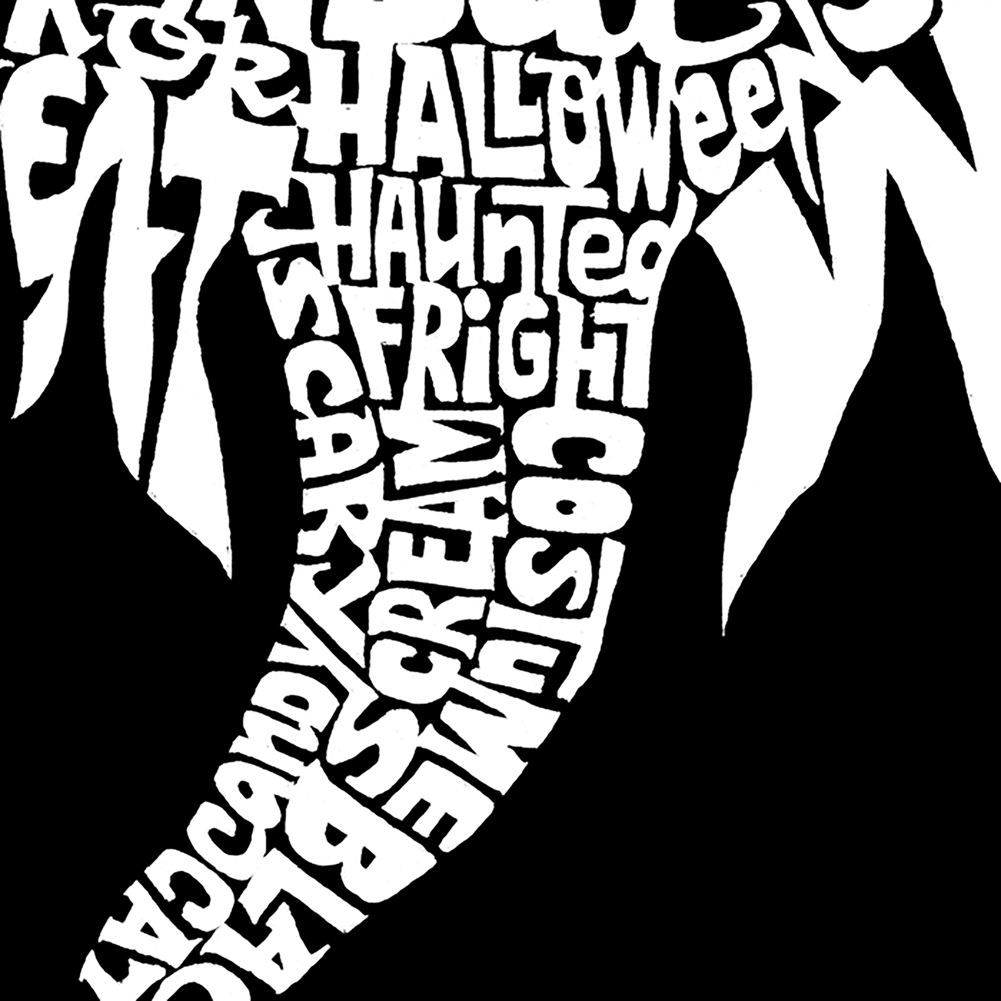 LA Pop Art Men's Cotton/Poly Blend Word T-Shirt - Halloween Ghost